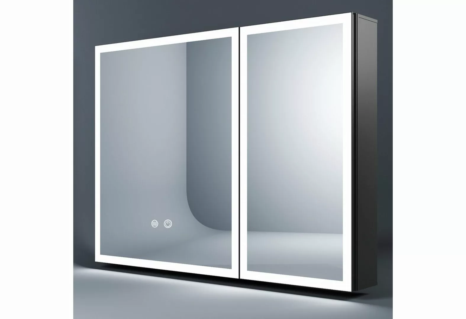 WDWRITTI Spiegelschrank Bad mit Beleuchtung 80 x 60 cm Badezimmerspiegelsch günstig online kaufen