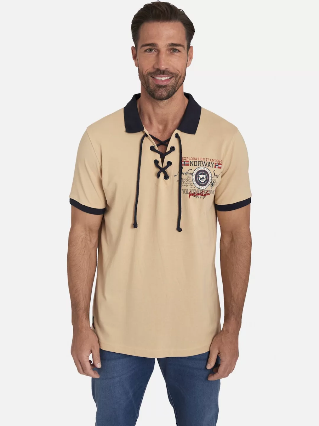 Jan Vanderstorm Poloshirt "Doppelpack Poloshirt ELJAR", mit lässigen Saumsc günstig online kaufen