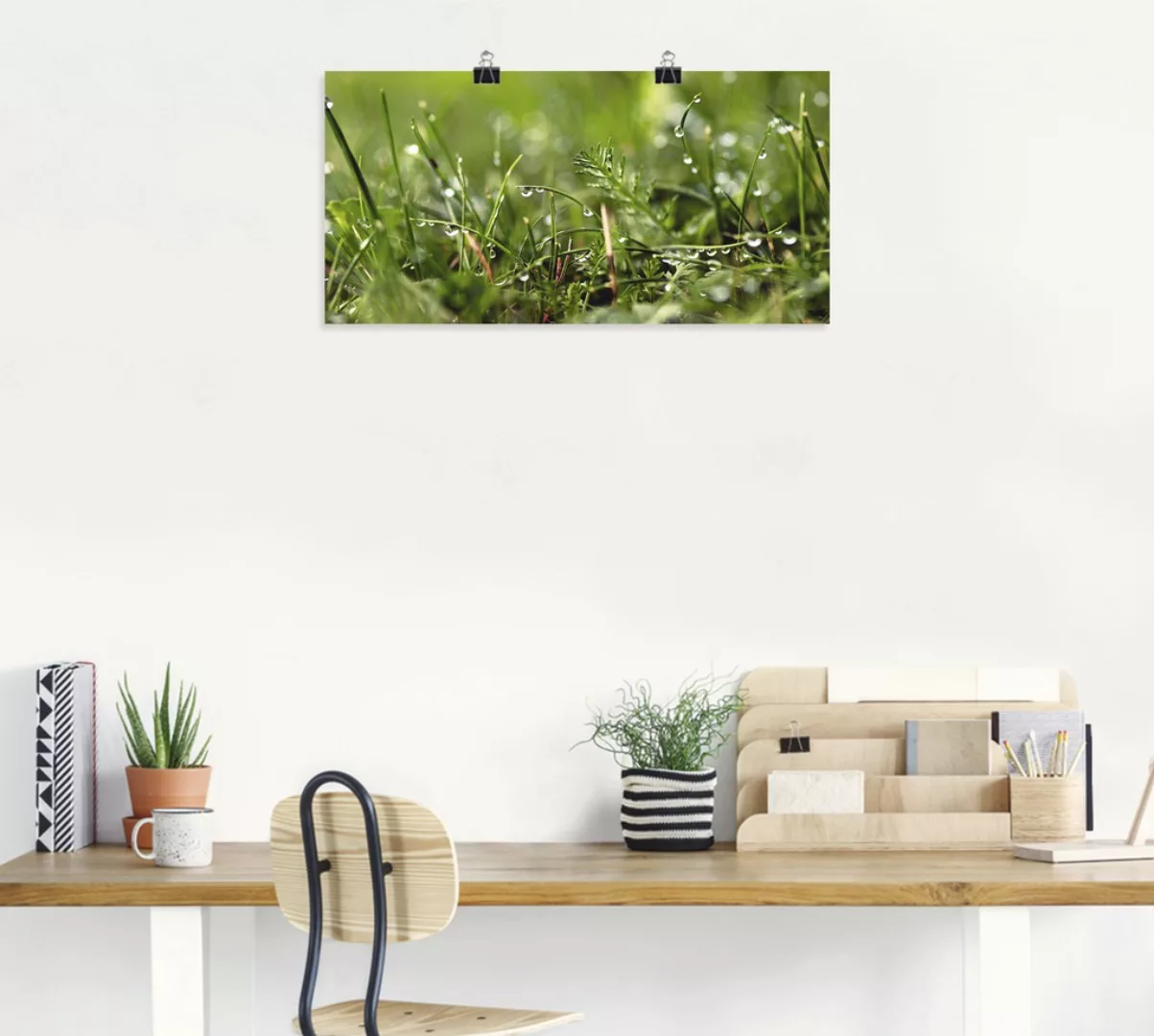 Artland Wandbild "Tautropfen", Gräser, (1 St.), als Alubild, Outdoorbild, L günstig online kaufen