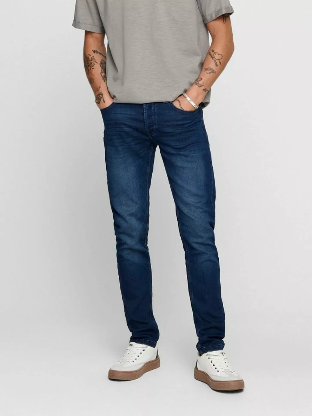 Only & Sons Herren Jeans ONSLOOM JOG DK BLUE PK 0431 - Slim Fit - Blau - Bl günstig online kaufen