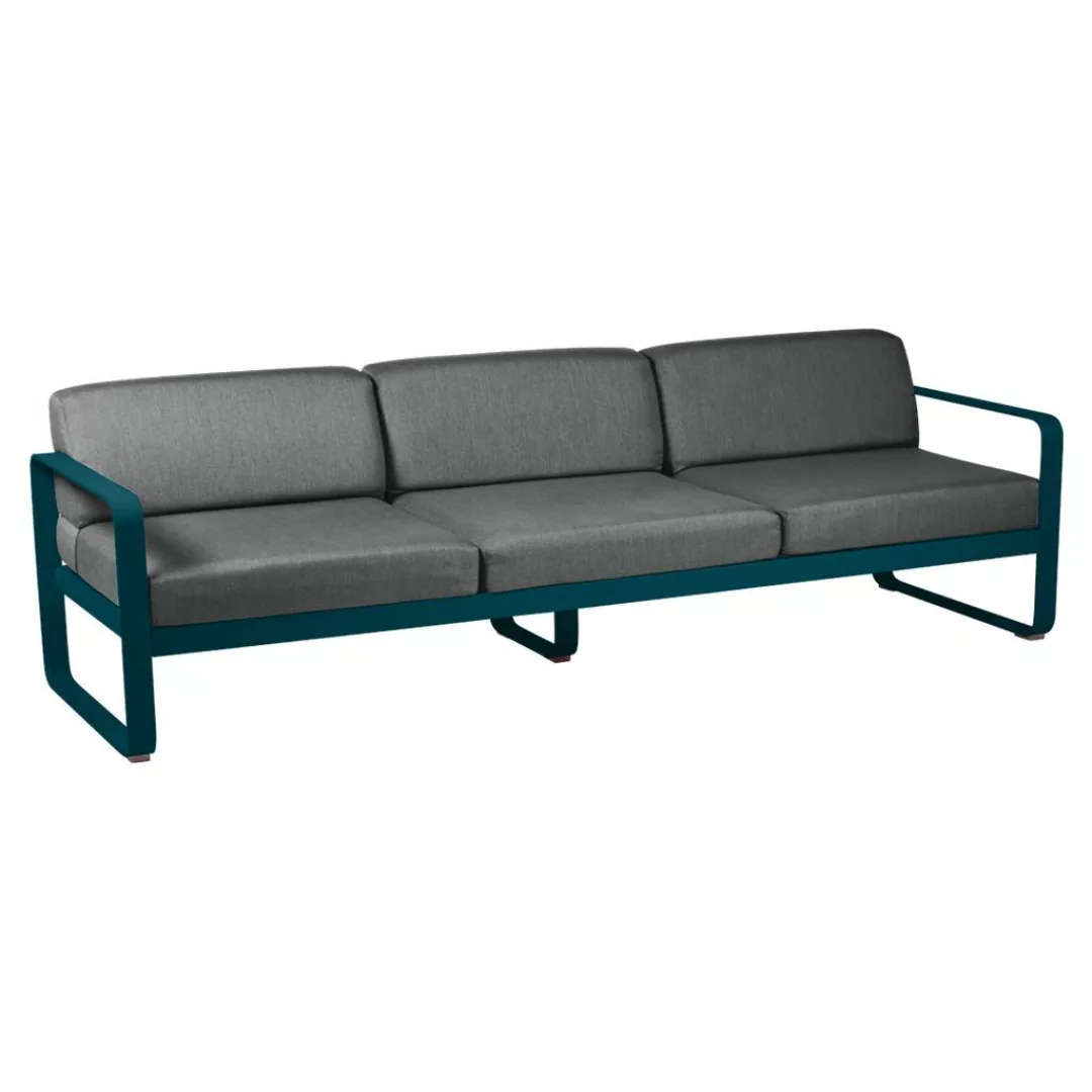 Bellevie 3-Sitzer Lounge-Sofa 21 Acapulcoblau A3 Graphitgrau günstig online kaufen