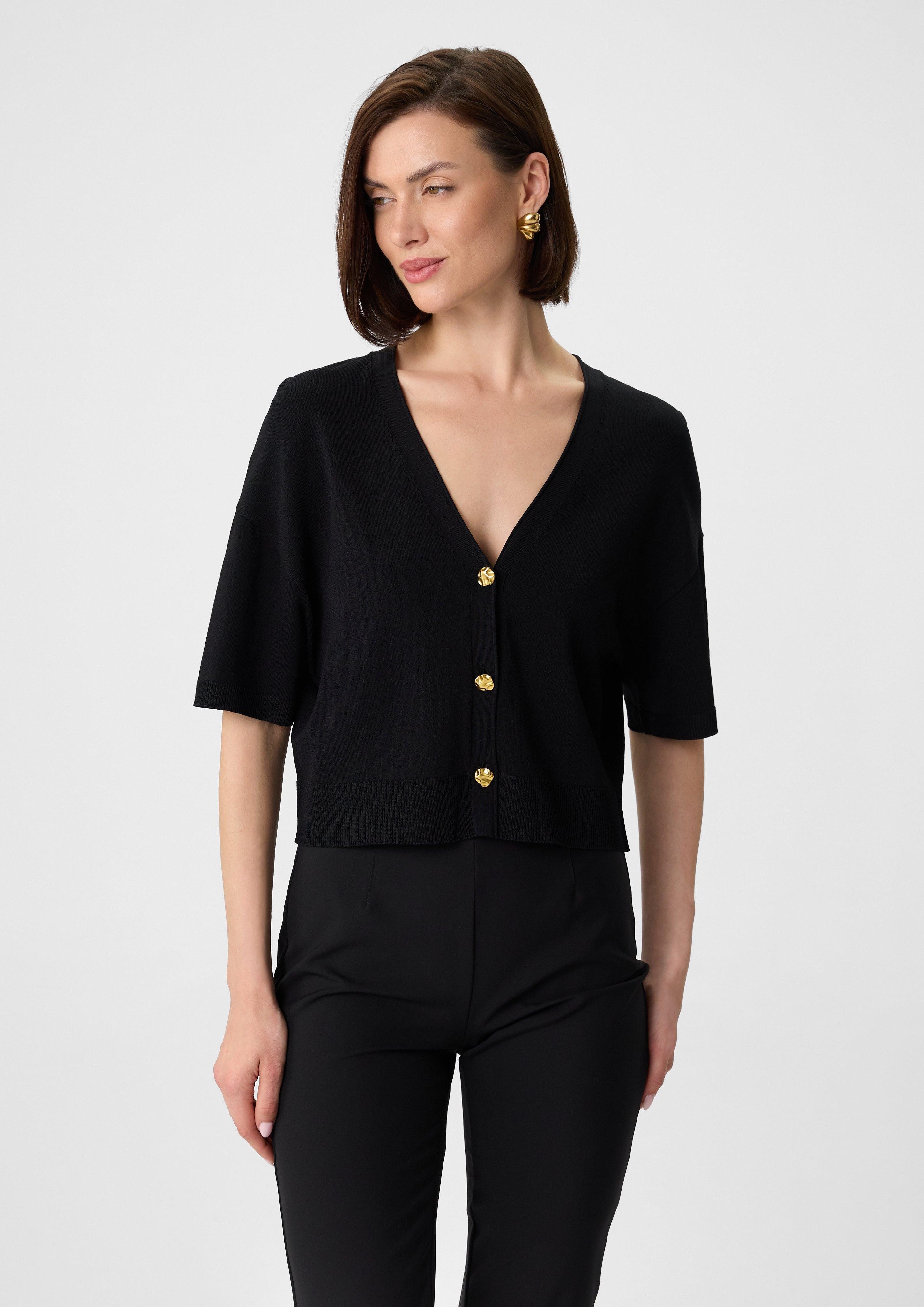 Comma Cardigan, mit V-Ausschnitt und goldenen Knöpfen günstig online kaufen