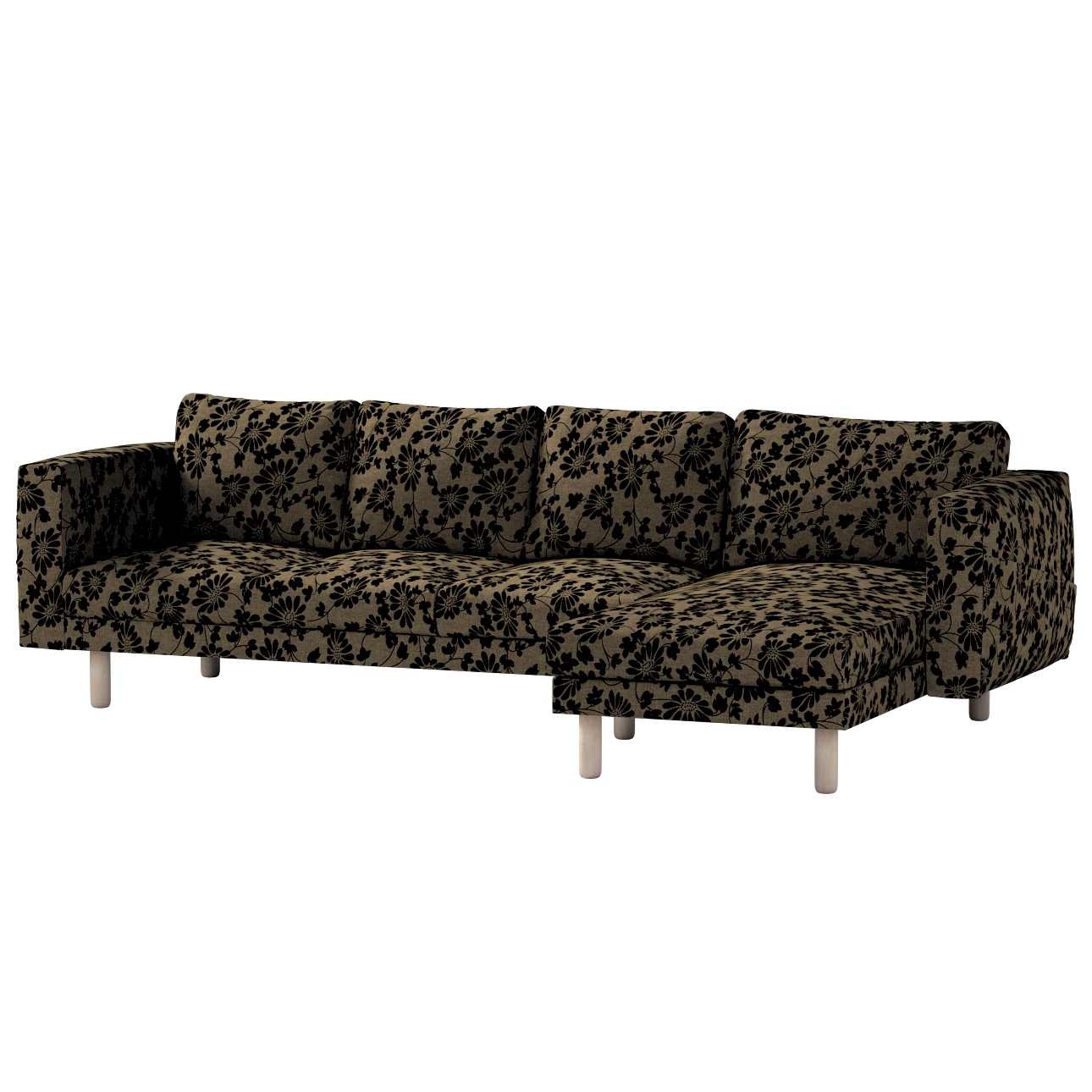 Bezug für Norsborg 4-Sitzer Sofa mit Recamiere, beige-schwarz, Norsborg Bez günstig online kaufen