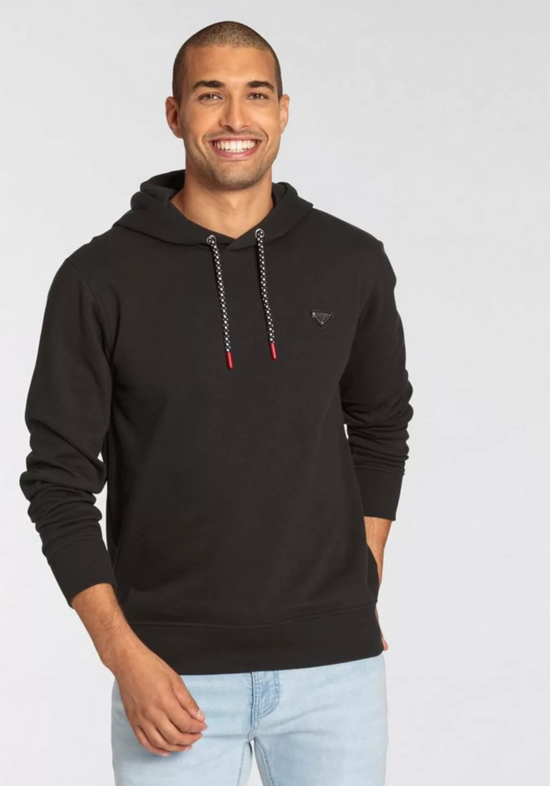 Bruno Banani Kapuzensweatshirt mit mehrfarbigen Kordeln günstig online kaufen