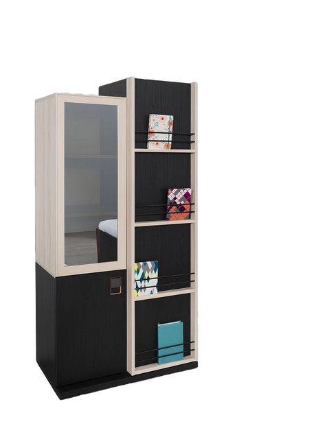 JVmoebel Bücherregal Bücher Regal Schwarz Jugendzimmer Regale Schrank Holz günstig online kaufen