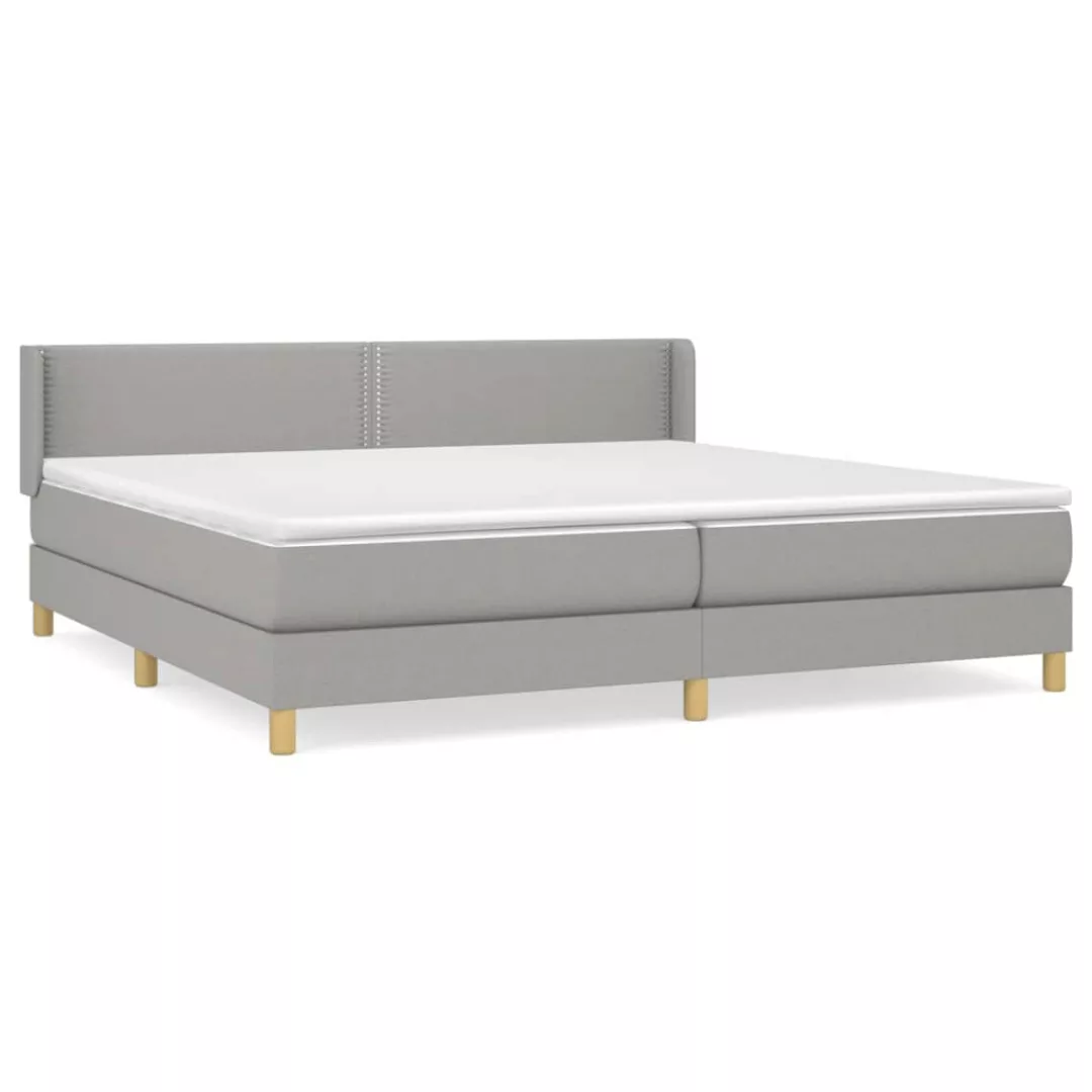 Vidaxl Boxspringbett Mit Matratze Hellgrau 200x200 Cm Stoff günstig online kaufen