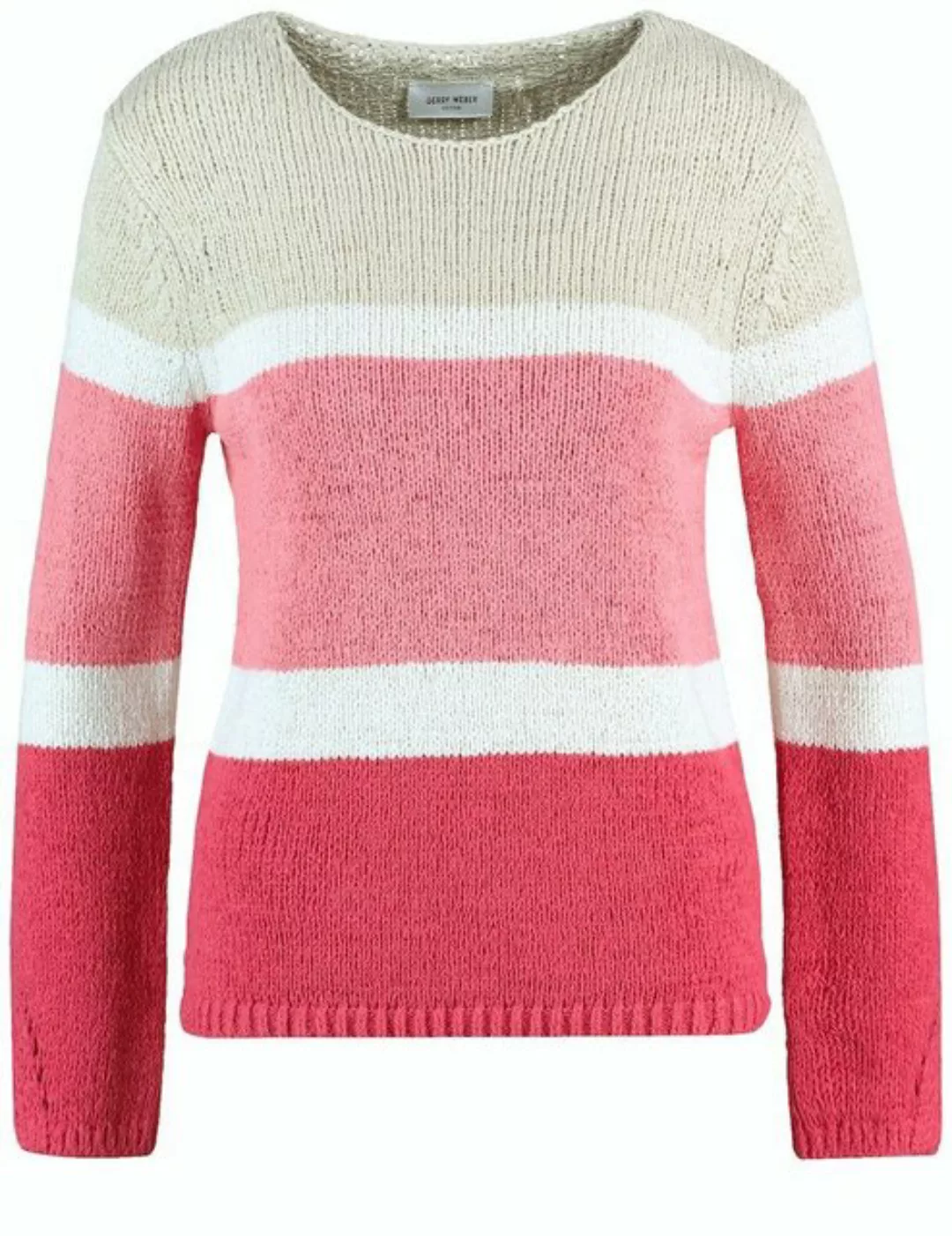 GERRY WEBER Rundhalspullover Pullover mit Struktur-Strick und Colourblockin günstig online kaufen