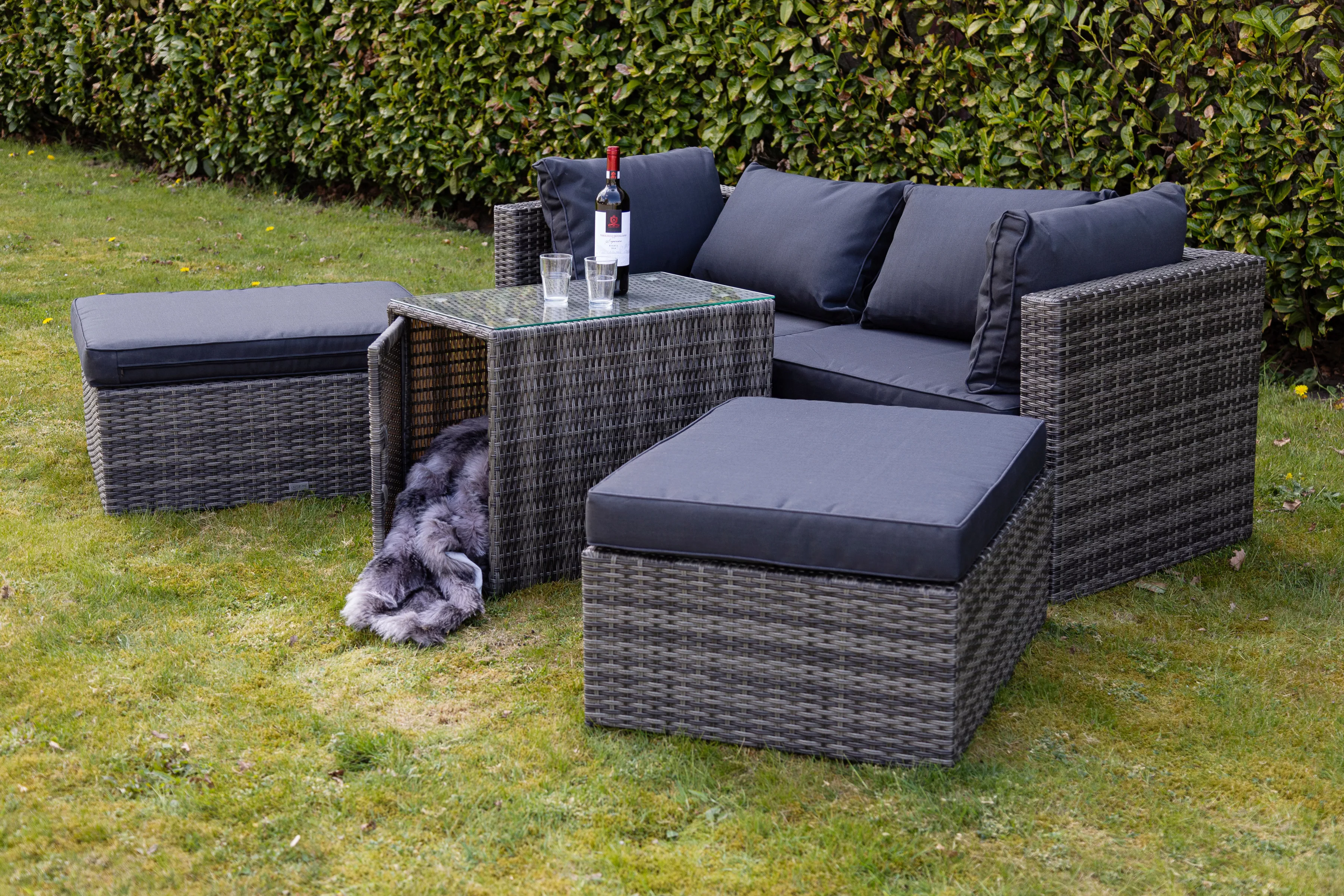 my Flair Gartenlounge-Set, (5 tlg.), 2 Sofa, 2 Hocker, 1 Tisch günstig online kaufen