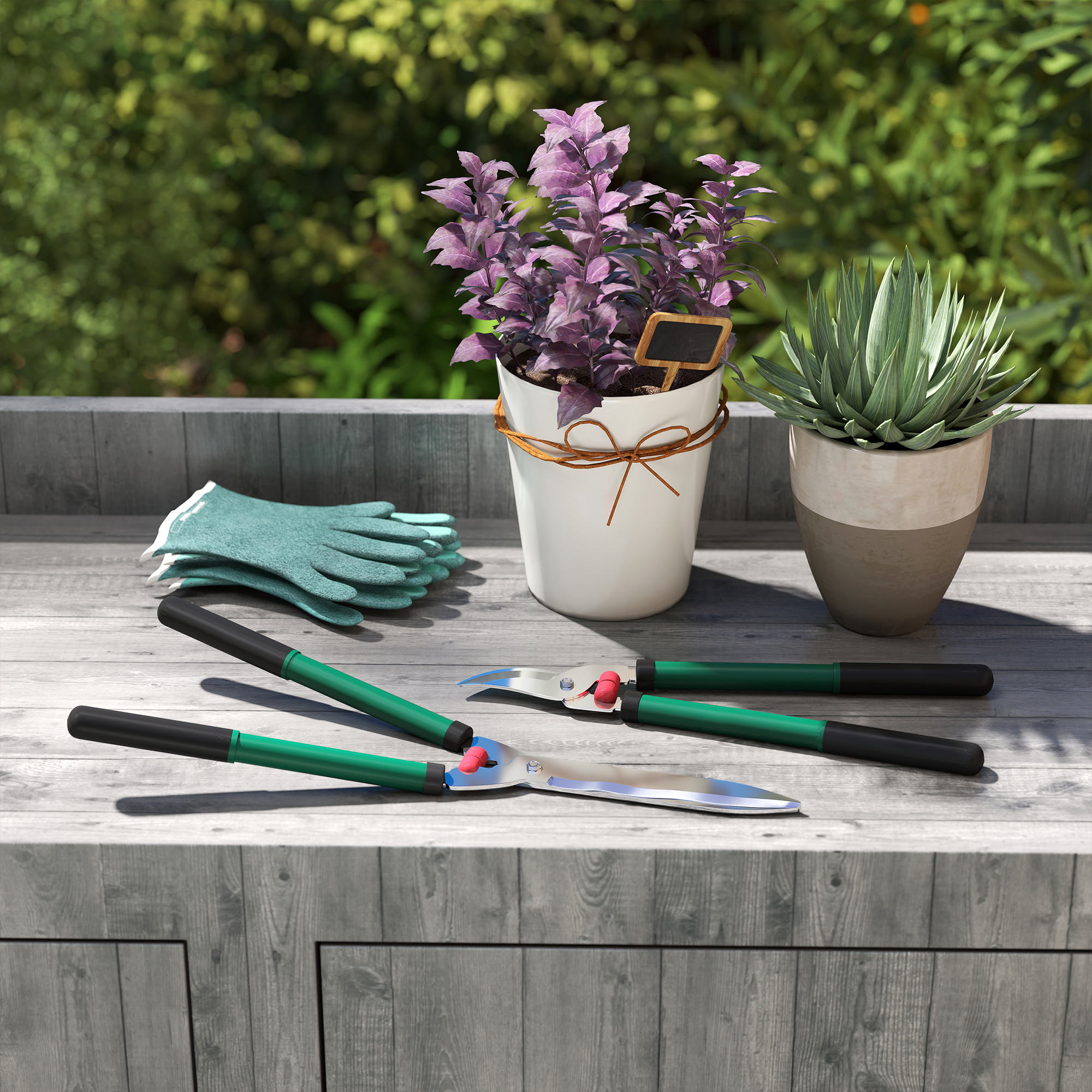 Outsunny Gartenschere Set 2-teilig Messerlänge 40 cm Astschere mit antihaft günstig online kaufen