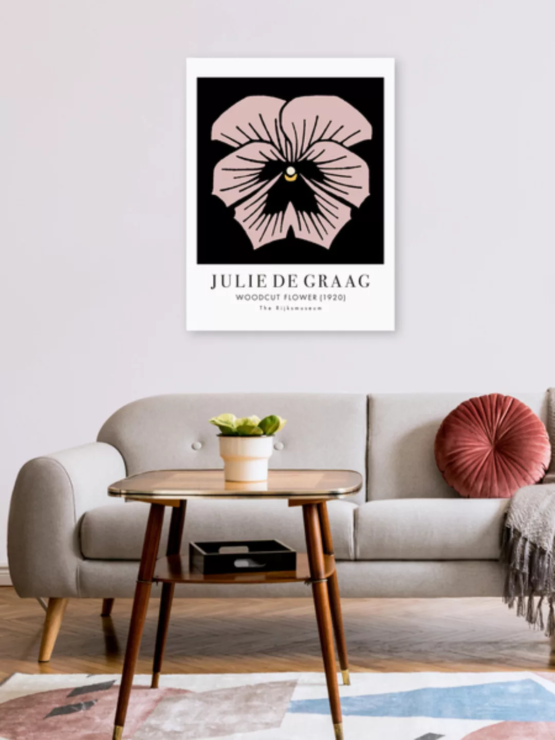 Poster / Leinwandbild - Woodcut Flower Von Julie De Graag günstig online kaufen