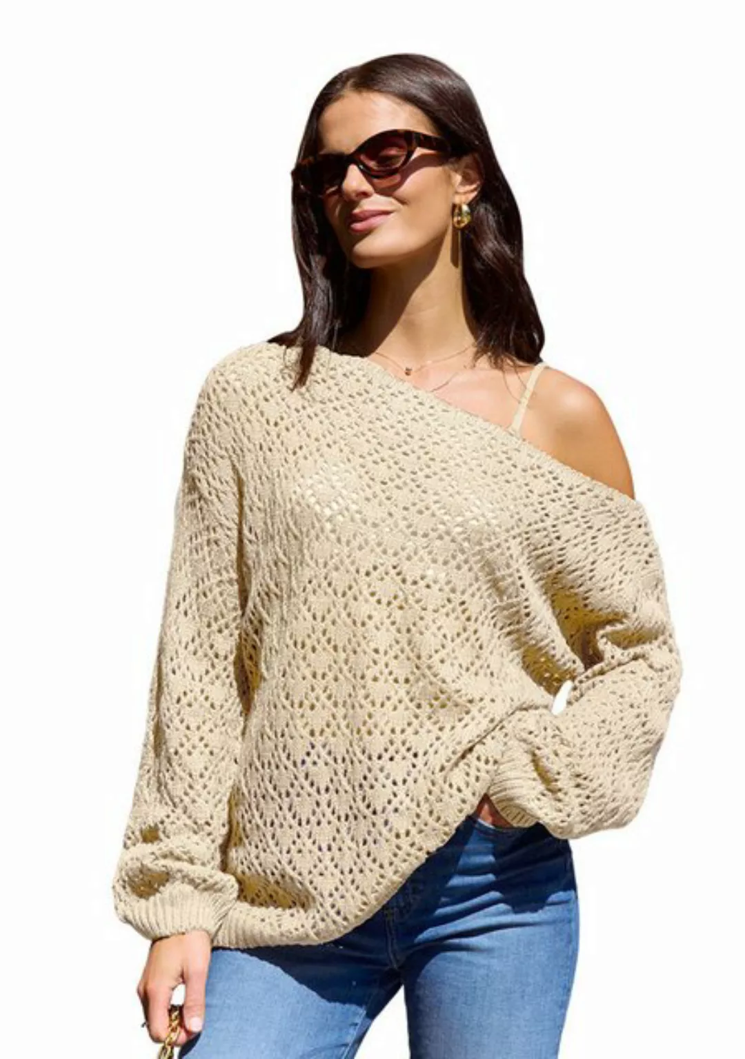 Cupshe Strickpullover One Shoulder Pullover mit Ausschnitt günstig online kaufen