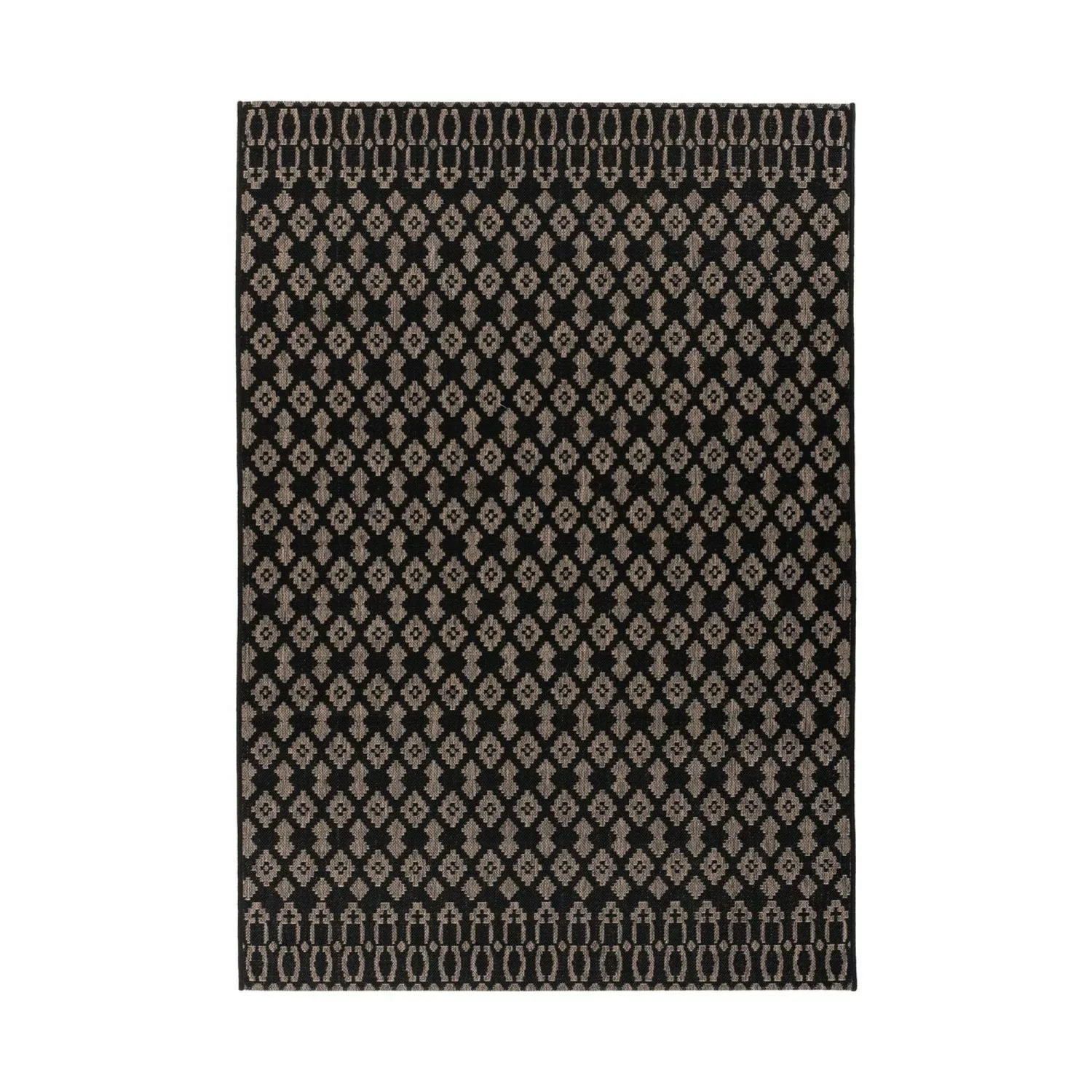 MeGusta Outdoorteppich Modern Anthrazit Schwarz Flachflorteppich 200 x 290 günstig online kaufen