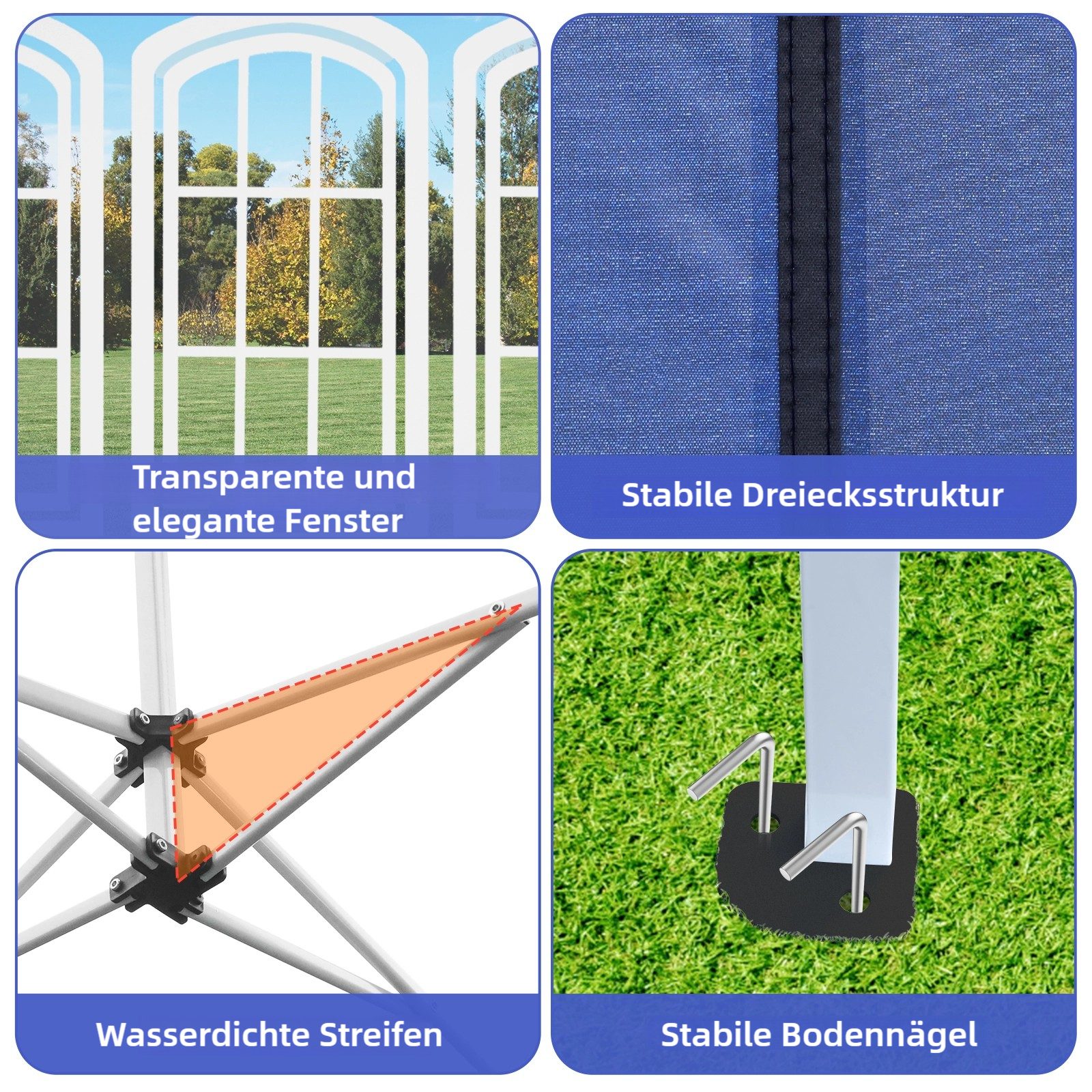 TLGREEN Faltpavillon Gartenzelt 3x6M, mit 4 günstig online kaufen