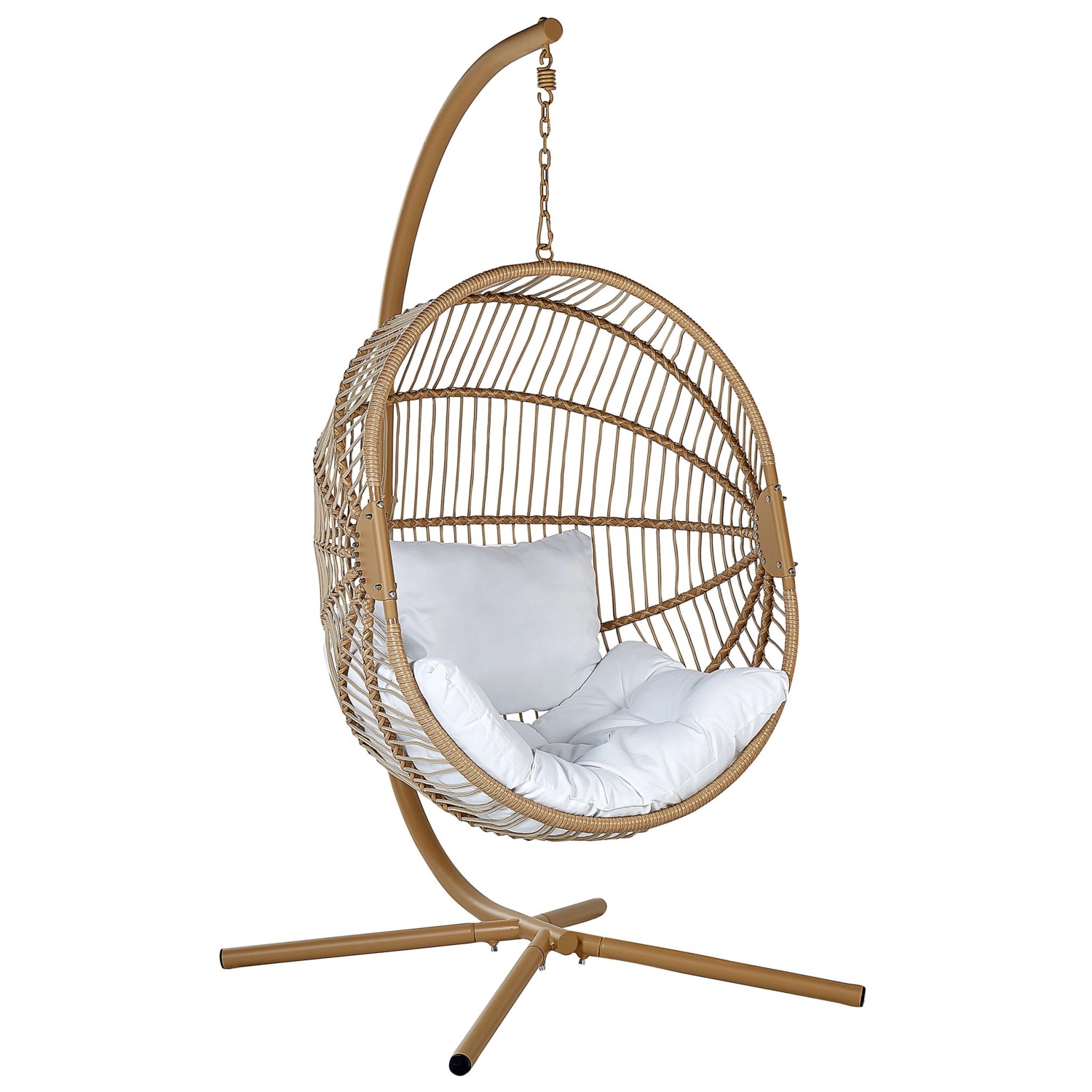 Beliani Hängesessel Beige Weiss 120x98x197 günstig online kaufen