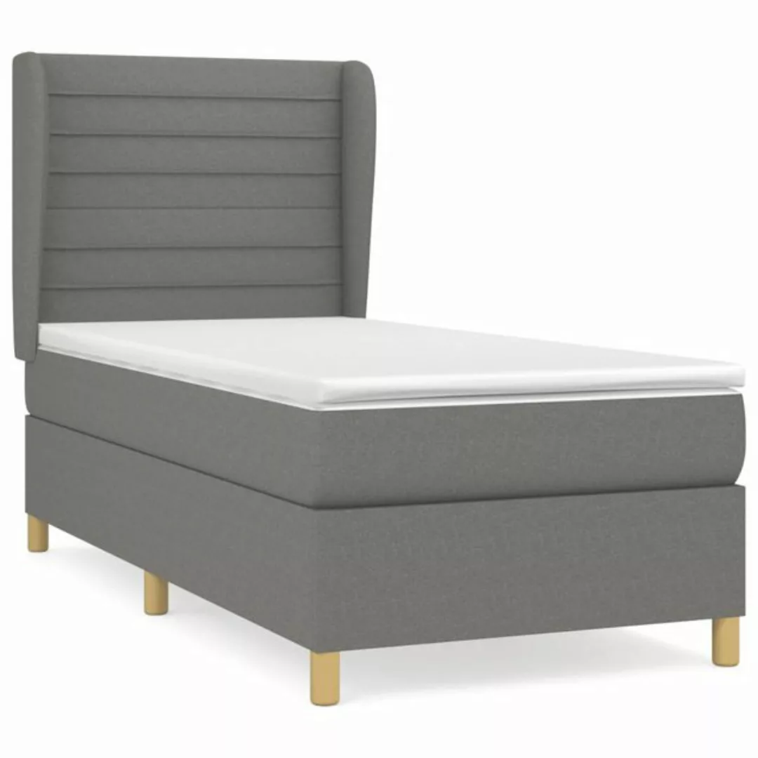 vidaXL Boxspringbett Boxspringbett mit Matratze Dunkelgrau 80x200 cm Stoff günstig online kaufen