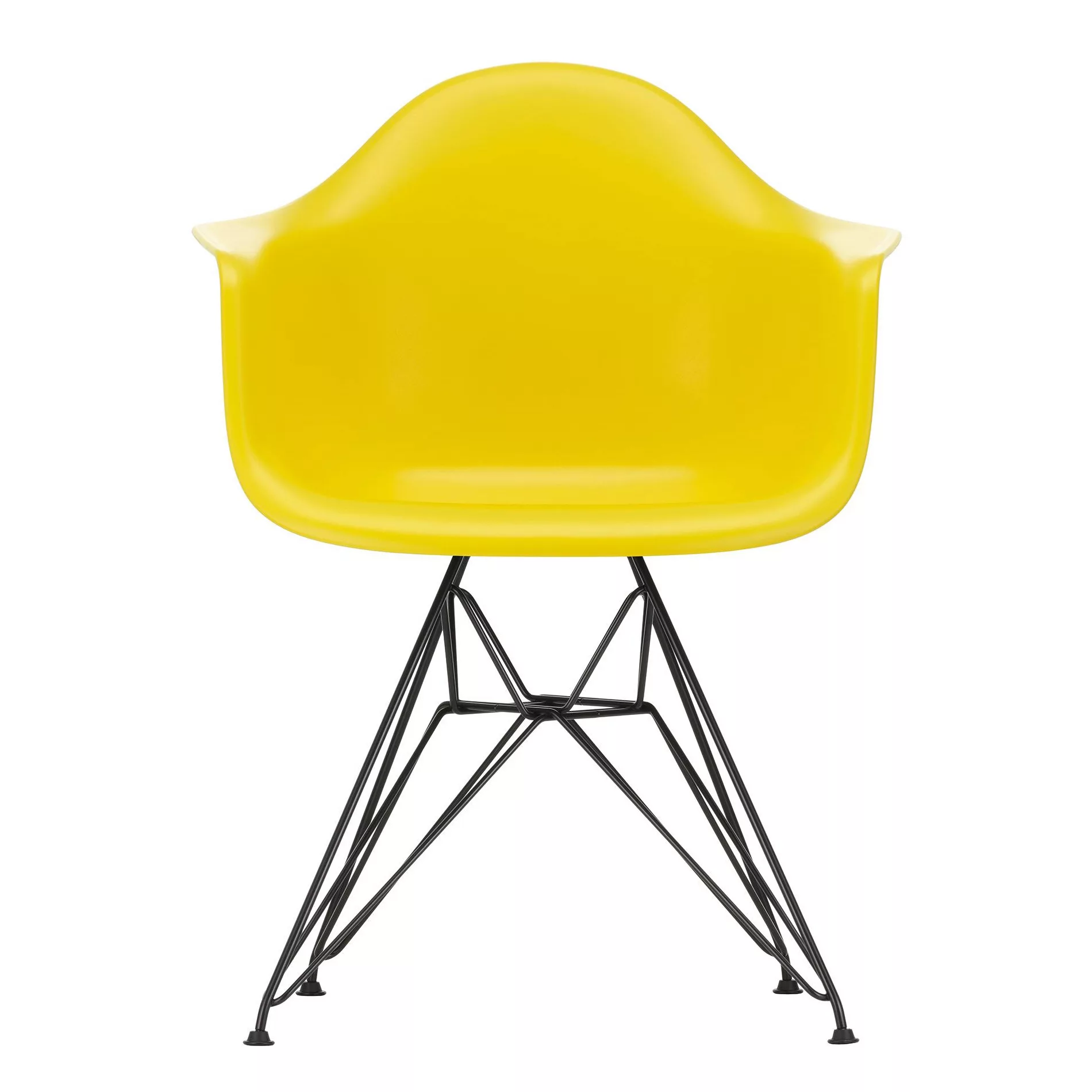 Vitra - Eames Plastic Armchair DAR Gestell schwarz - sunlight/Sitzfläche Po günstig online kaufen