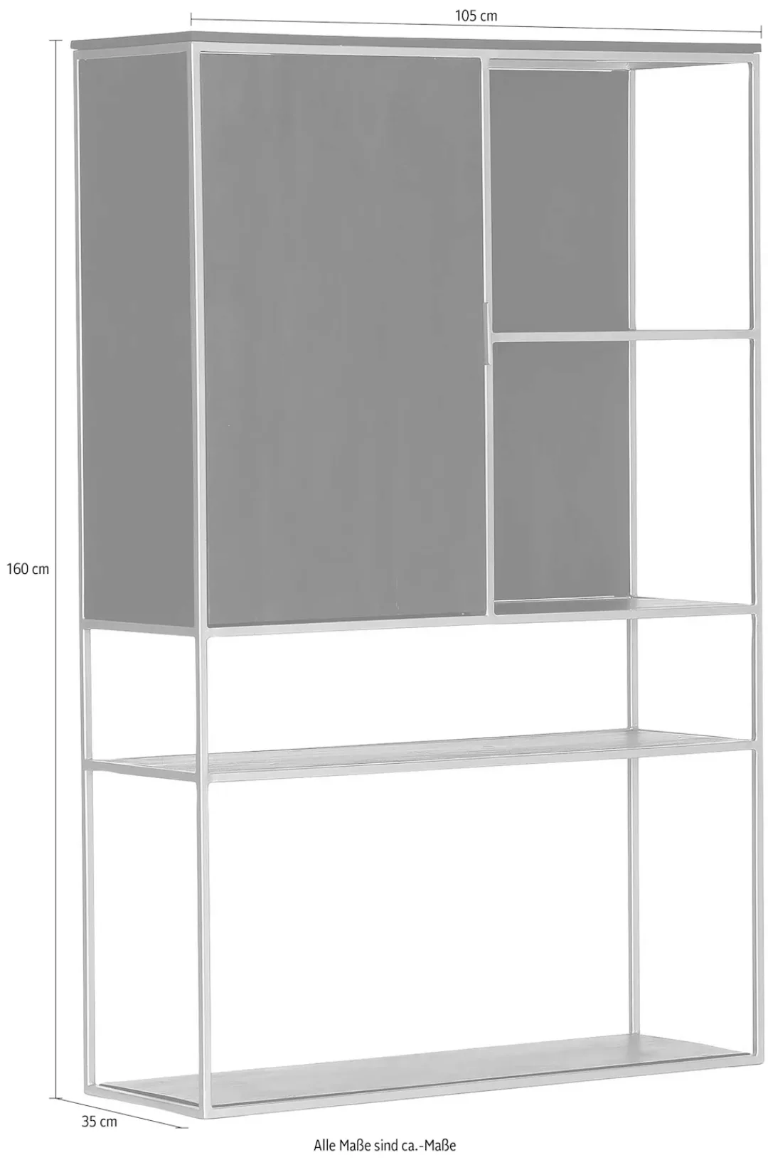 Gutmann Factory Highboard "Porto", Vitrine, Breite 105 cm günstig online kaufen