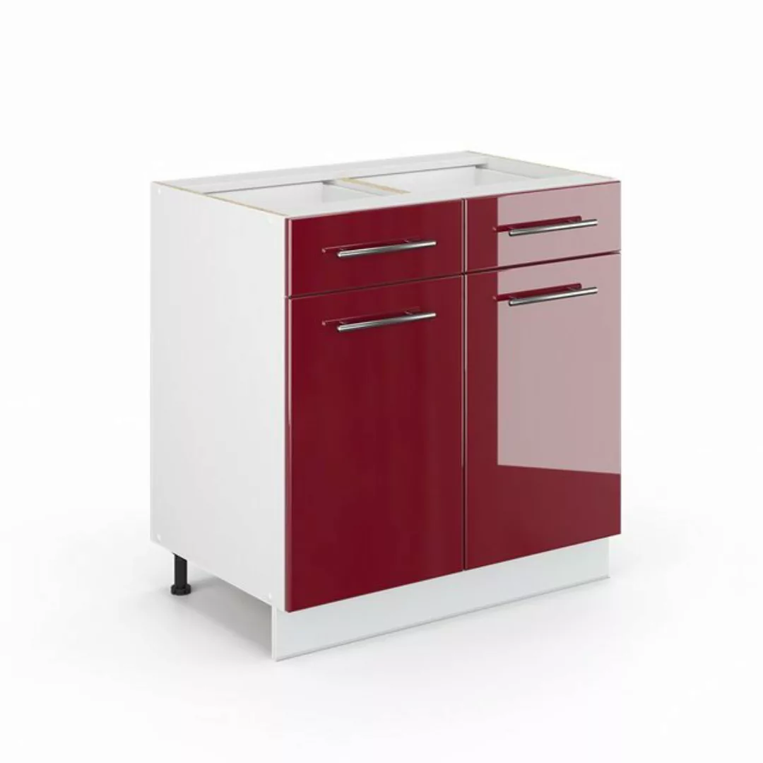 Vicco Midischrank Fame-Line, Bordeaux Hochglanz/Weiß, 80 x 81.6 cm ohne Arb günstig online kaufen