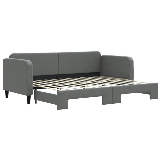 vidaXL Gästebett Gästebett Tagesbett Ausziehbar Dunkelgrau 80x200 cm Stoff günstig online kaufen