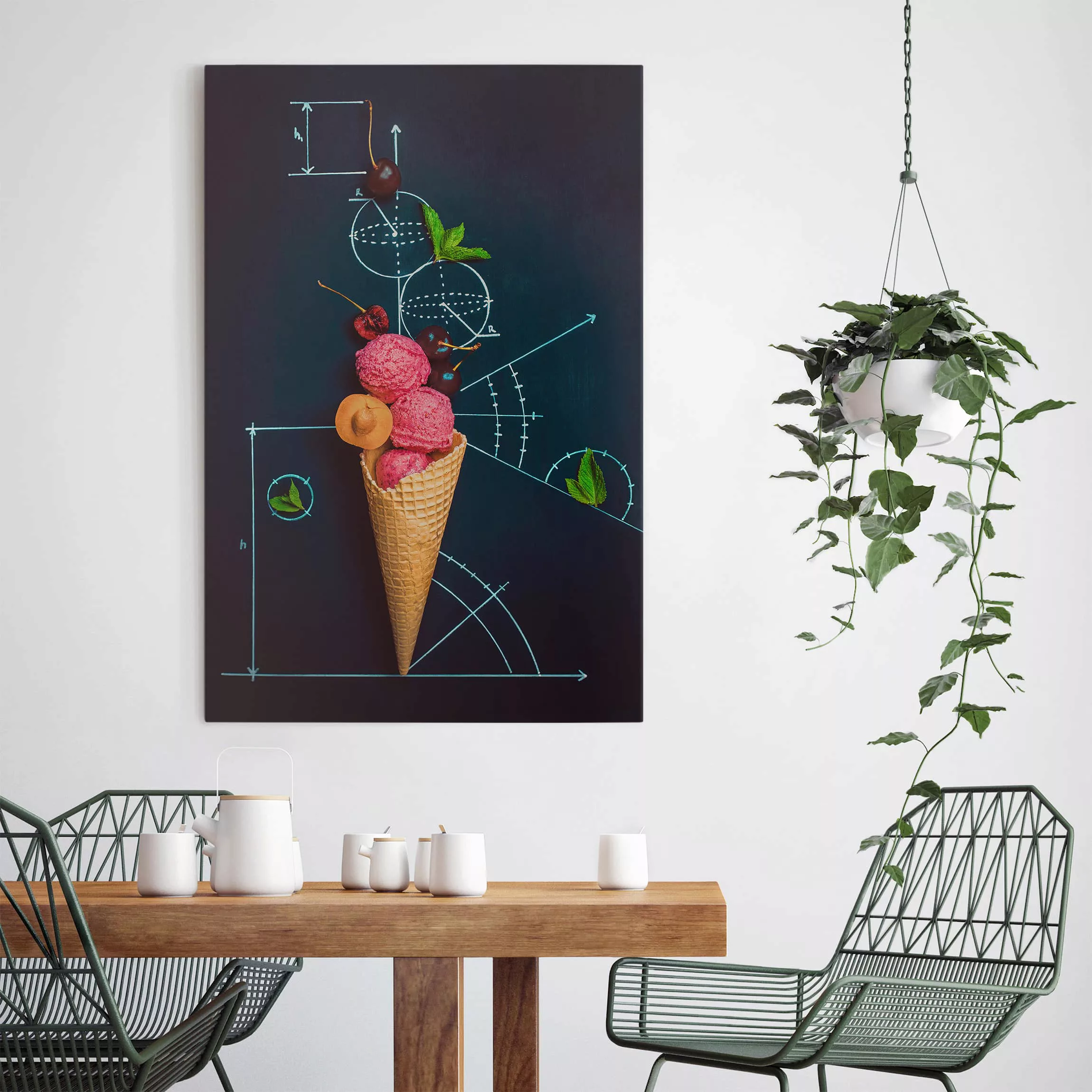 Leinwandbild Küche - Hochformat Geometrie im Sommer günstig online kaufen