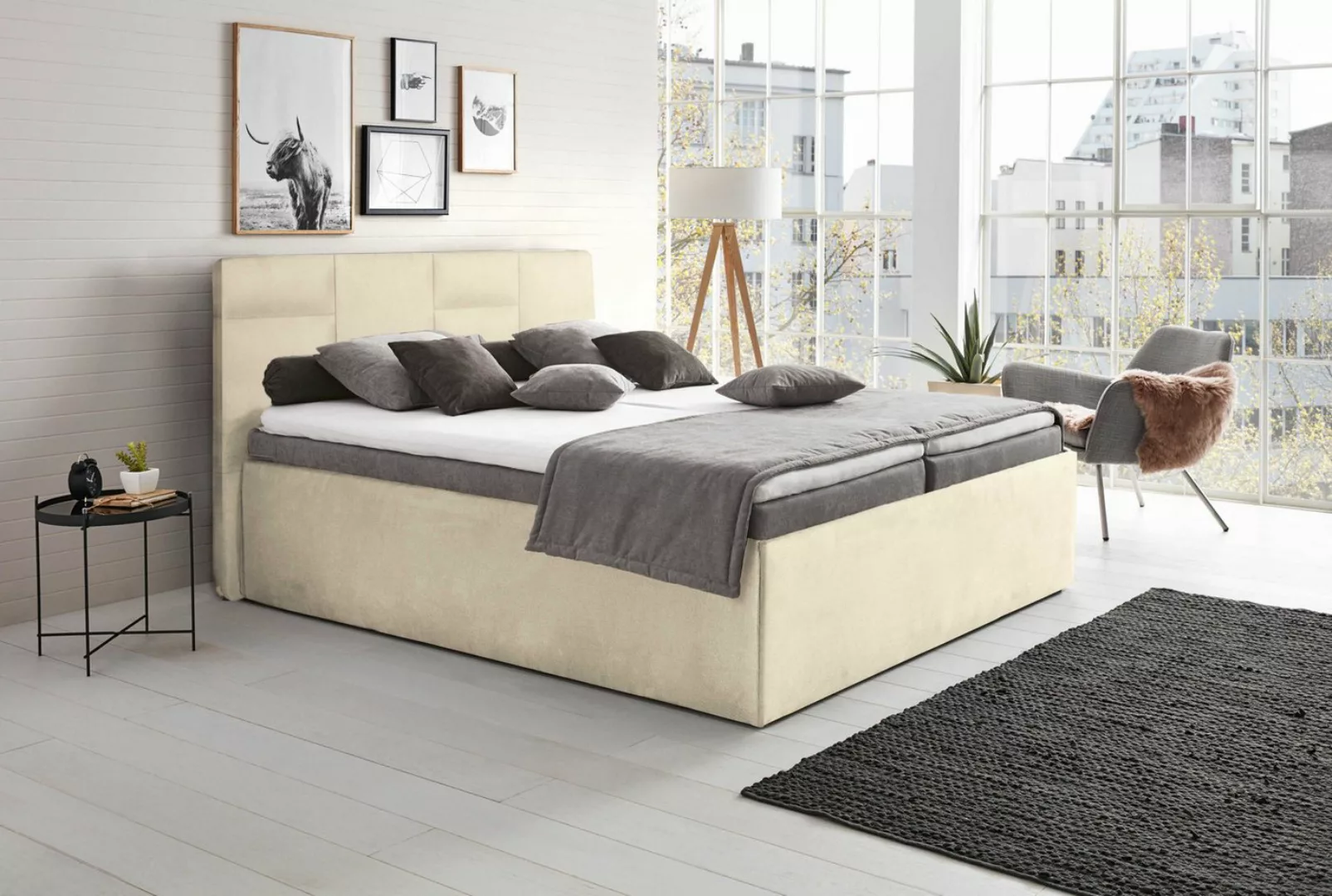 Halmon Schlafkomfort Betten Polsterbett Damas (Seitenhöhe 32cm, Ohne Matrat günstig online kaufen