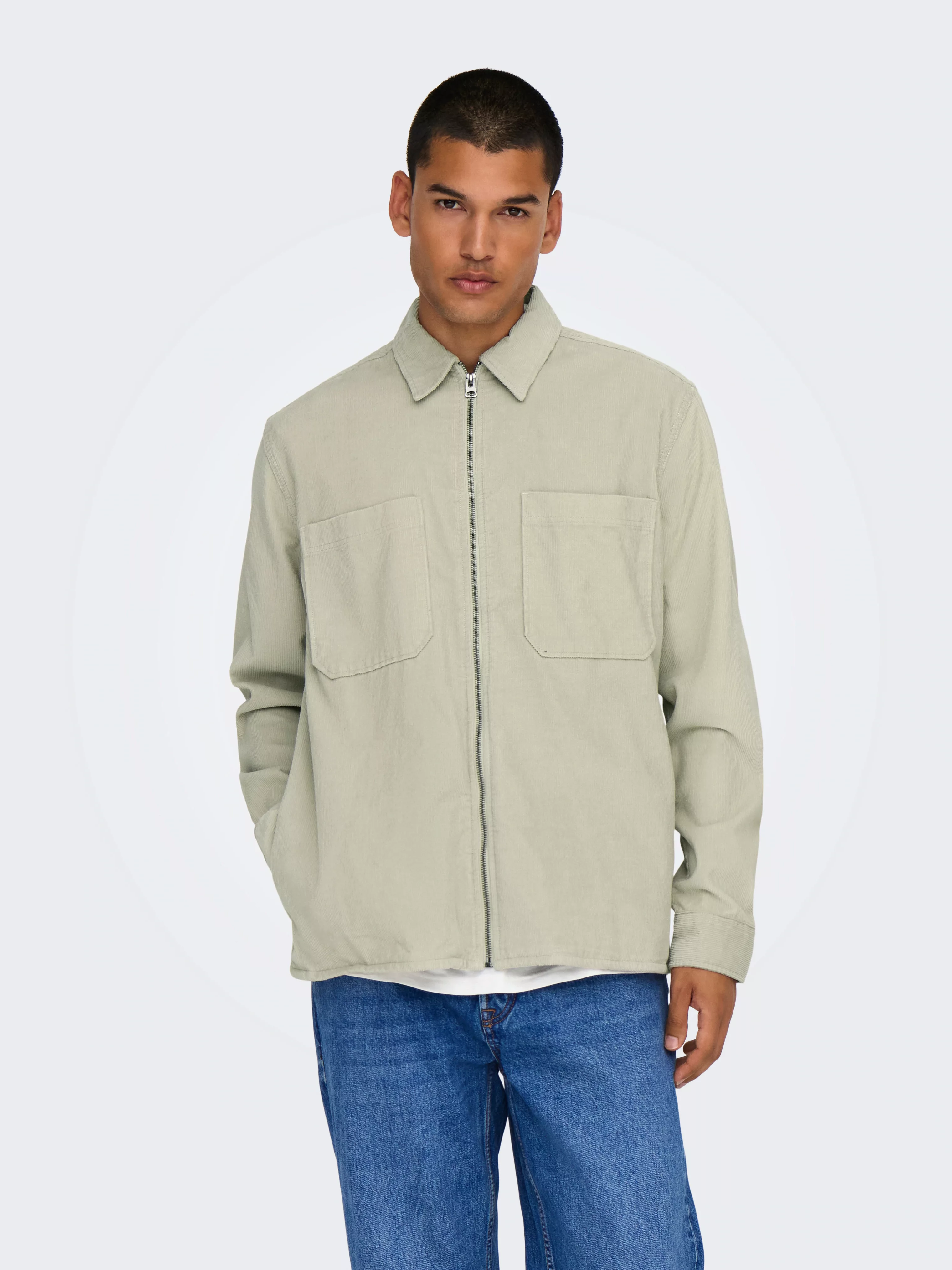 ONLY & SONS Langarmhemd "ONSALP 14W RLX 2PKT WASHD CORD LS ZIP" günstig online kaufen