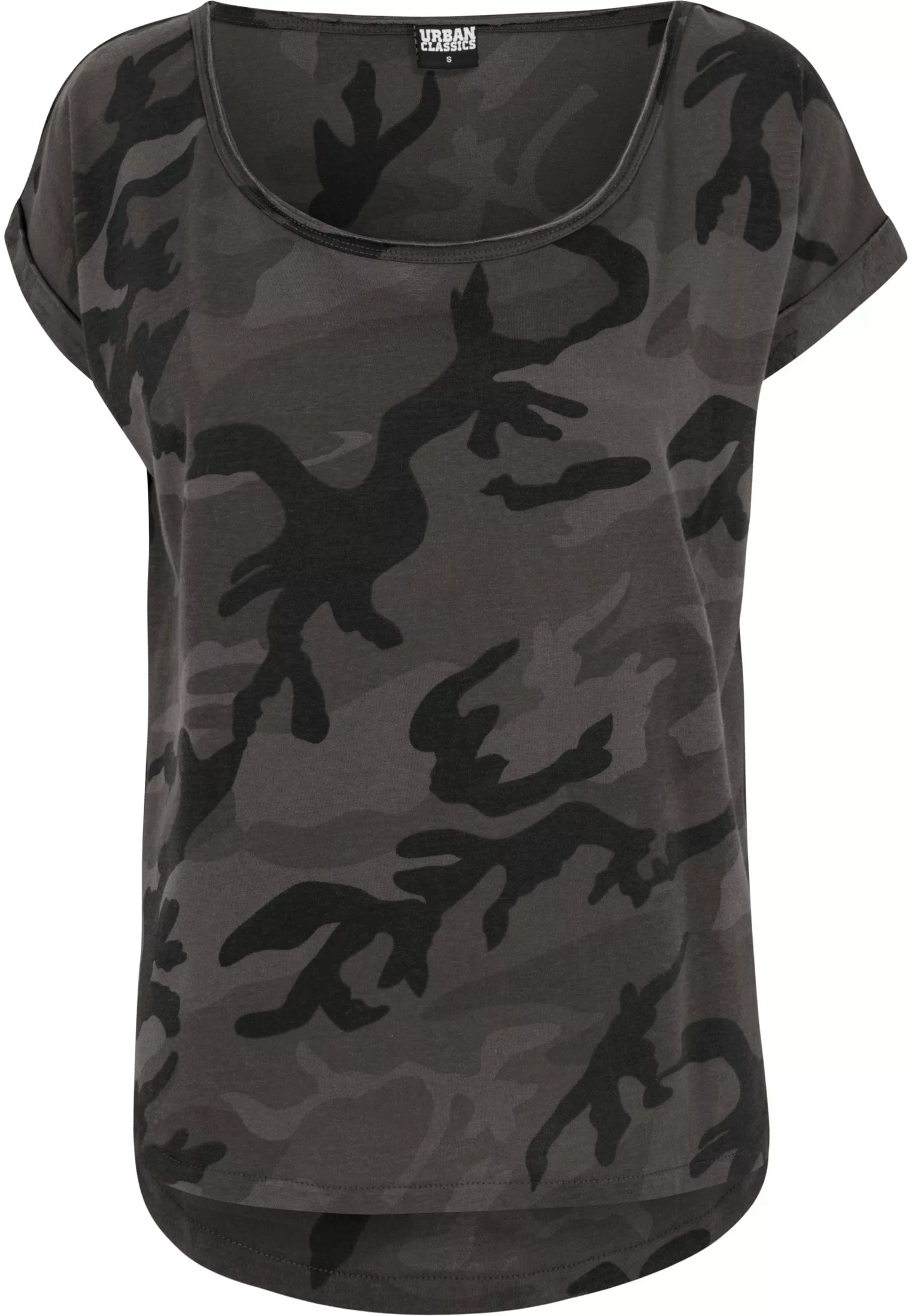 URBAN CLASSICS T-Shirt "Urban Classics Damen Ladies Camo Back Shaped Tee" günstig online kaufen