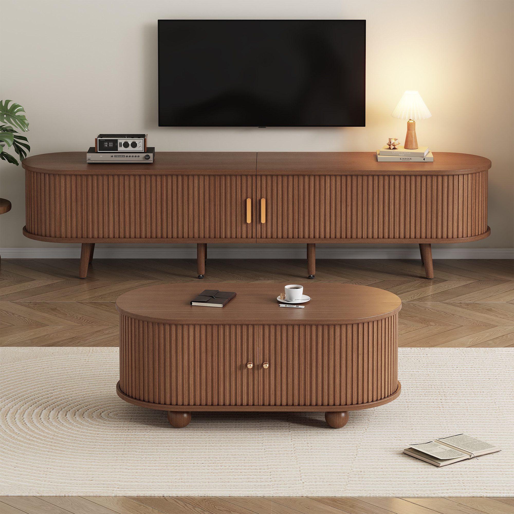 MODFU Wohnzimmer-Set TV-Schrank & Couchtisch Set, günstig online kaufen