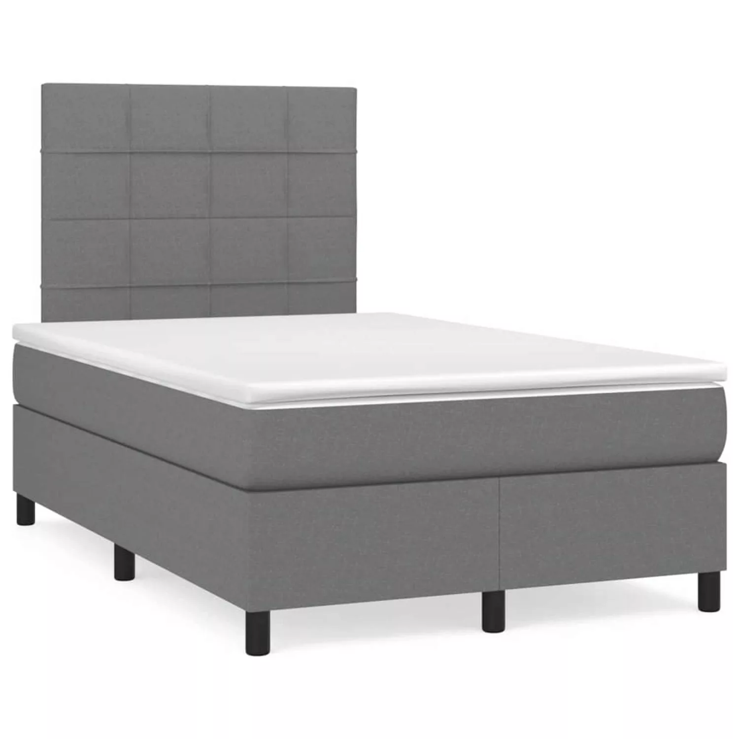 vidaXL Boxspringbett mit Matratze Dunkelgrau 120x200 cm Stoff1398549 günstig online kaufen