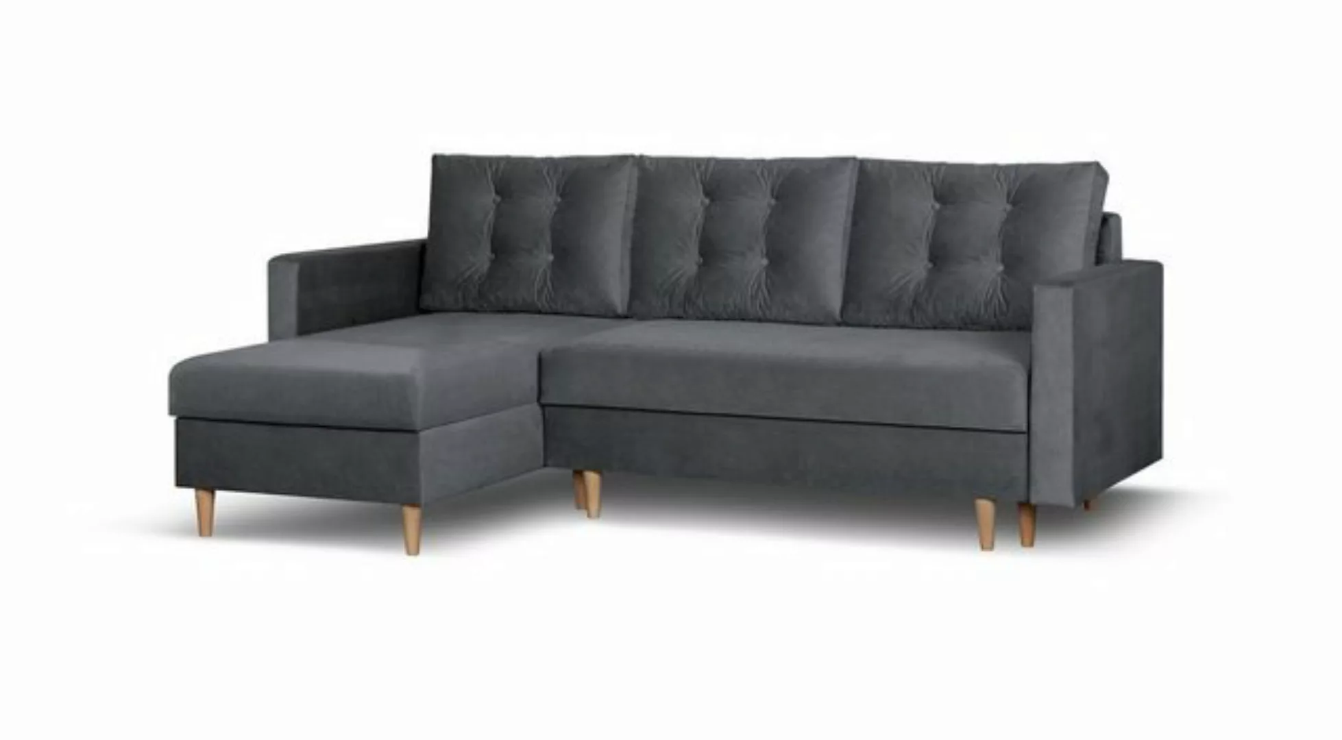 Beautysofa Ecksofa Sigurd, 226 cm Ecke für Wohnzimmer, im skandinavischen S günstig online kaufen