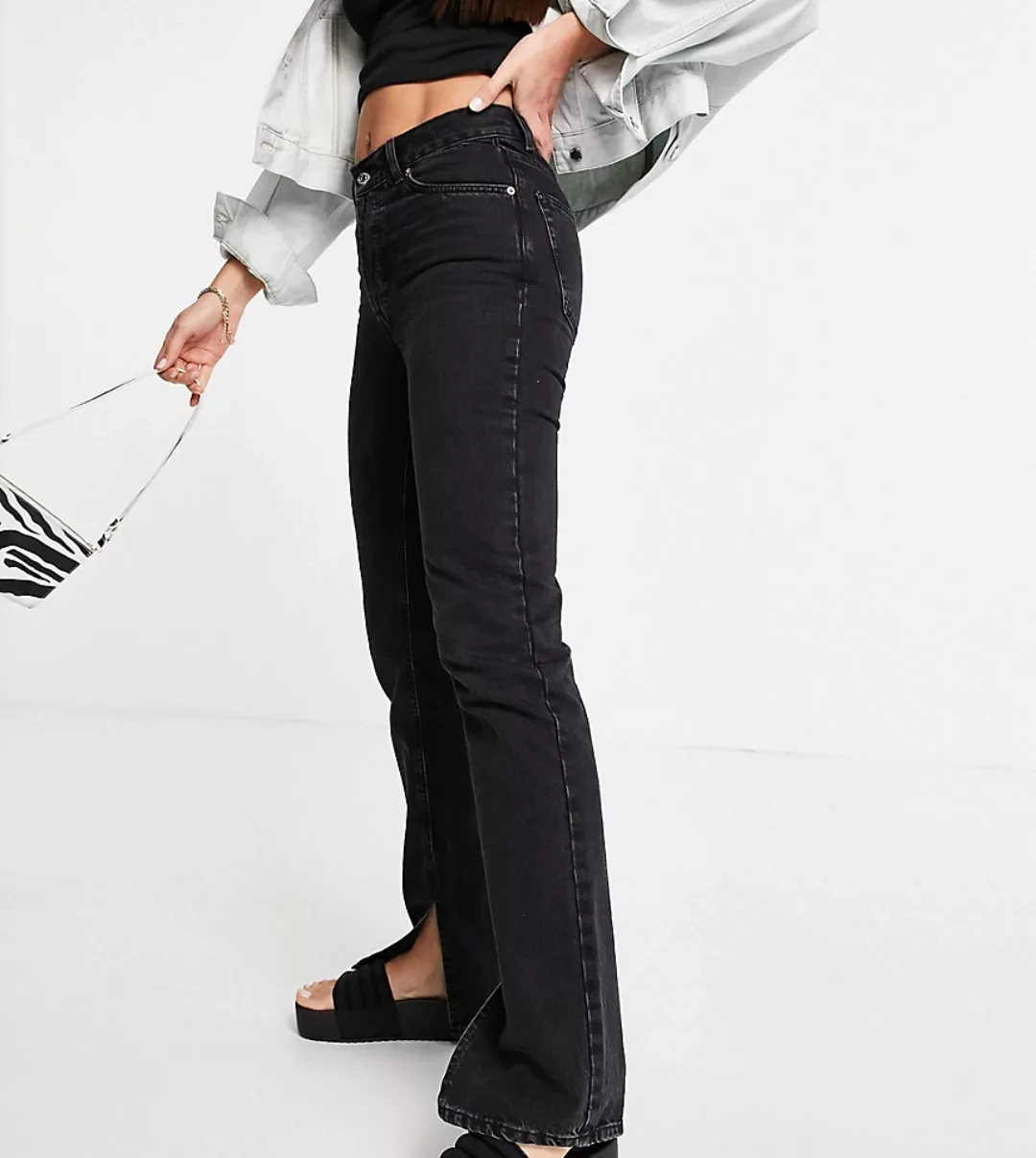 ASOS DESIGN Tall – Gerade geschnittene Jeans aus Bio-Baumwollmix mit mittel günstig online kaufen