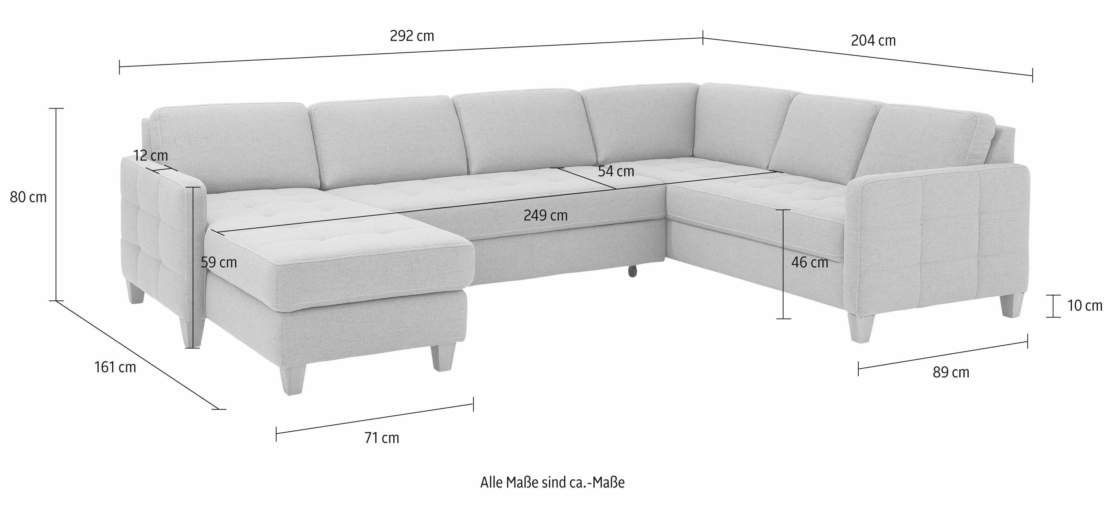 Home affaire Wohnlandschaft "Earl U-Form", wahlweise auch mit Bettfunktion günstig online kaufen