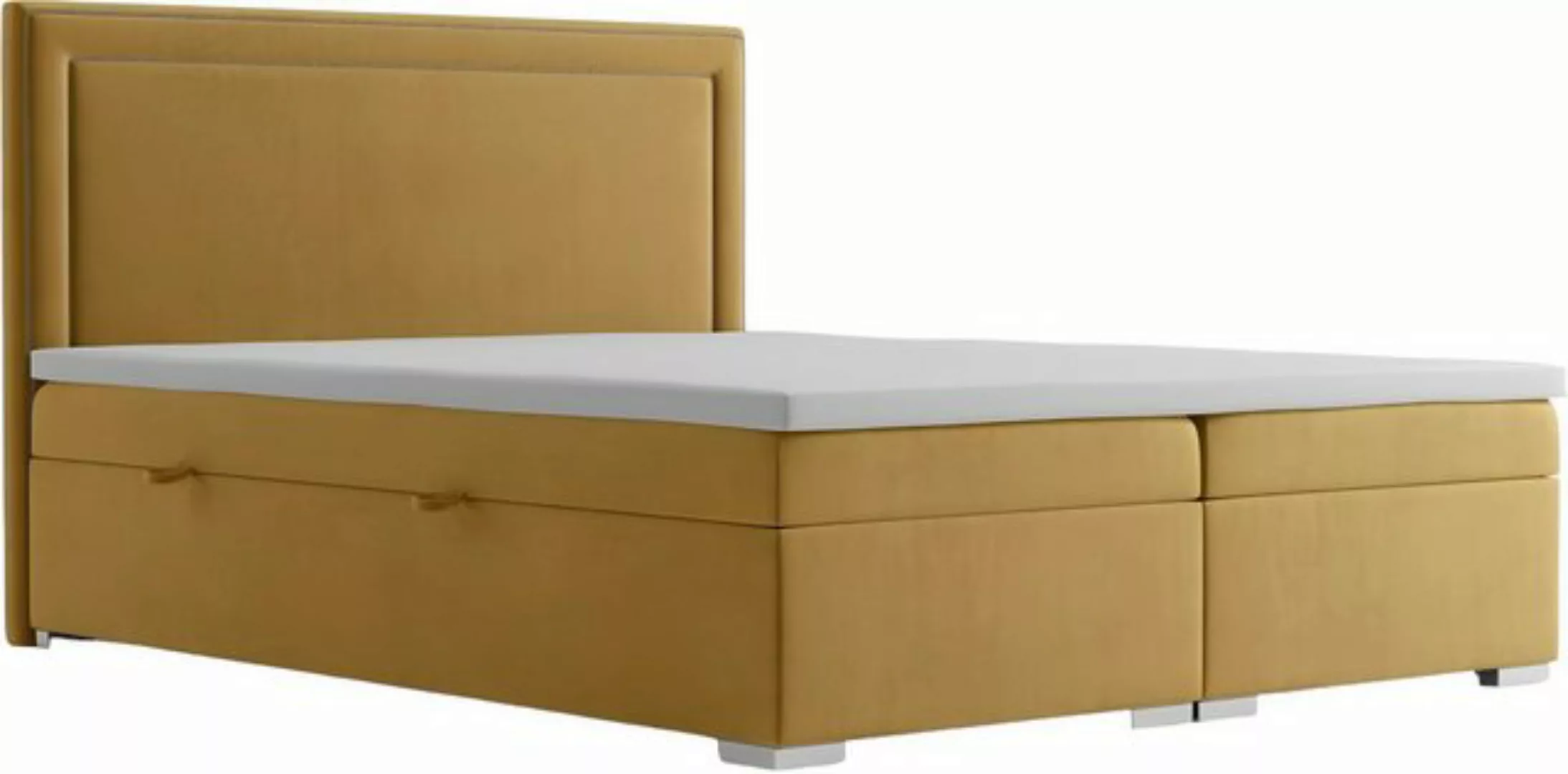 JVmoebel Bett Bett Gelb Polster Design Luxus Doppel Hotel Betten 160x200cm günstig online kaufen