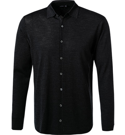 Hochwertiges Strick Shirt aus ultrafeinem Merinogarn Dunkelgrau günstig online kaufen