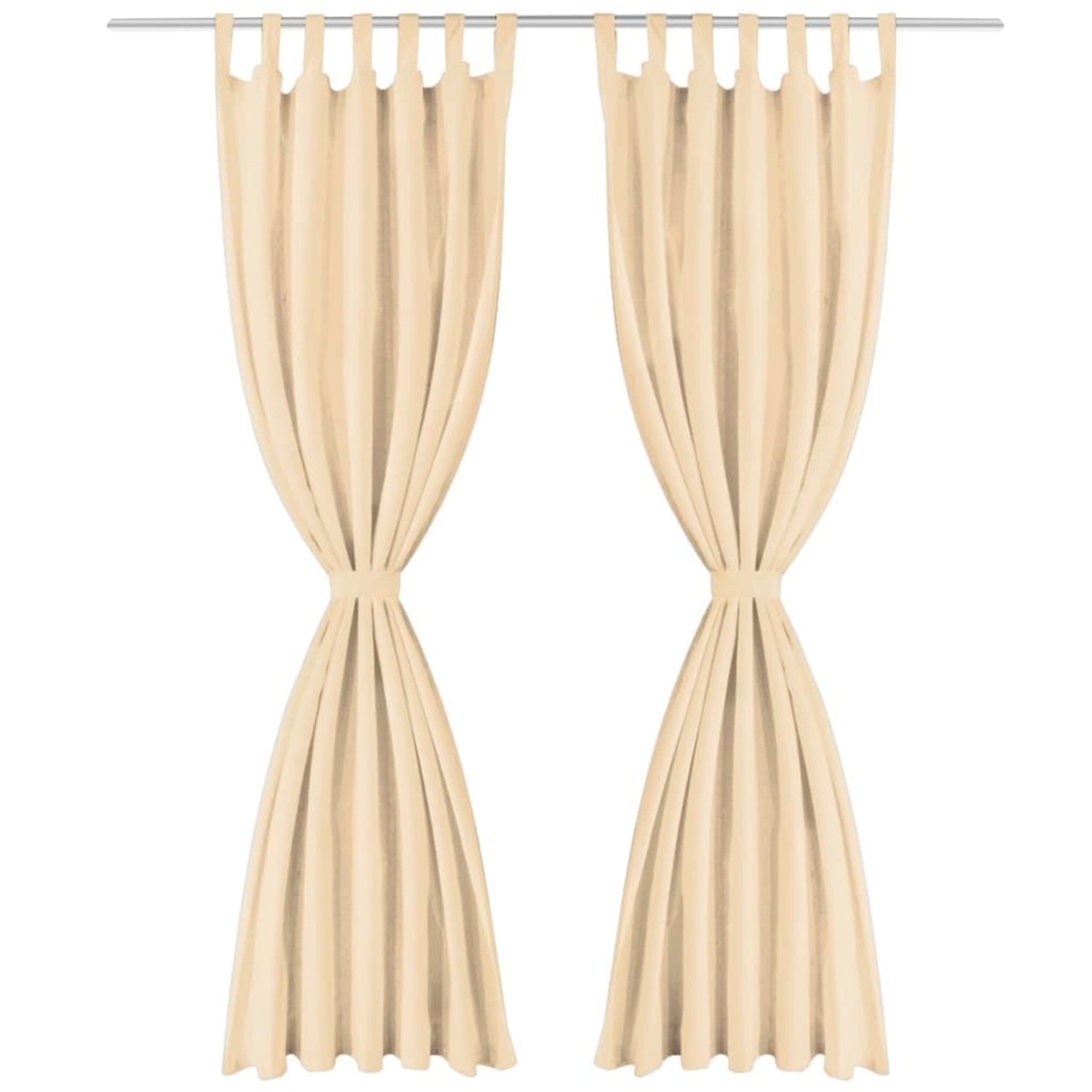 Vorhänge Aus Mikro-satin 2 Stk. Mit Schlaufen 140ã225 Cm Beige günstig online kaufen