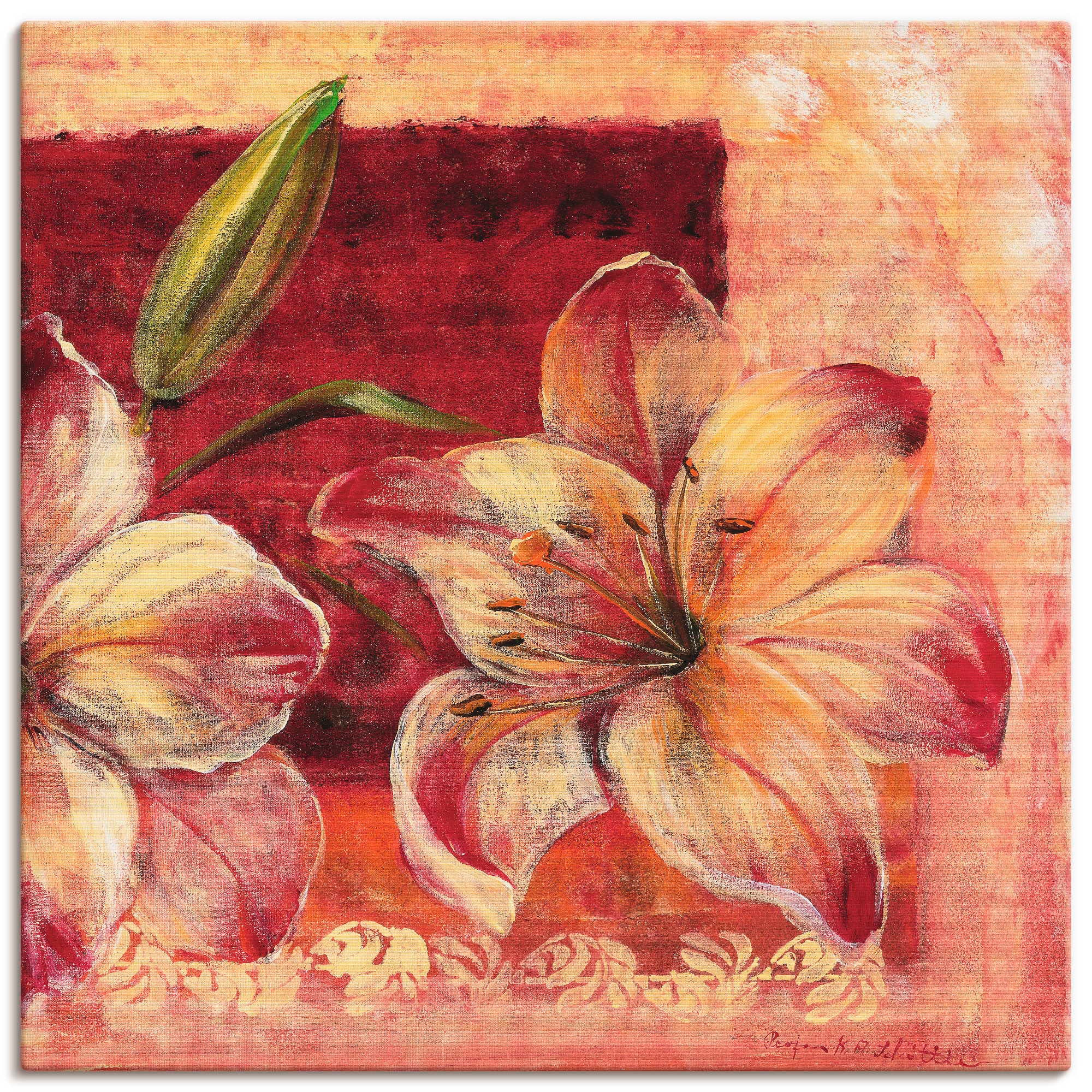 Artland Leinwandbild "Klassische Blumen IV", Blumen, (1 St.), auf Keilrahme günstig online kaufen