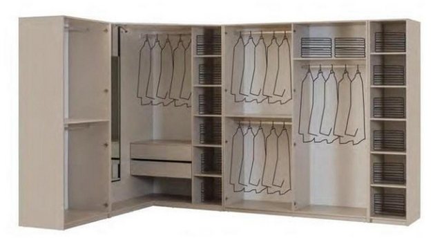 JVmoebel Eckkleiderschrank Moderner Weißer Eckschrank Designer Regalschrank günstig online kaufen