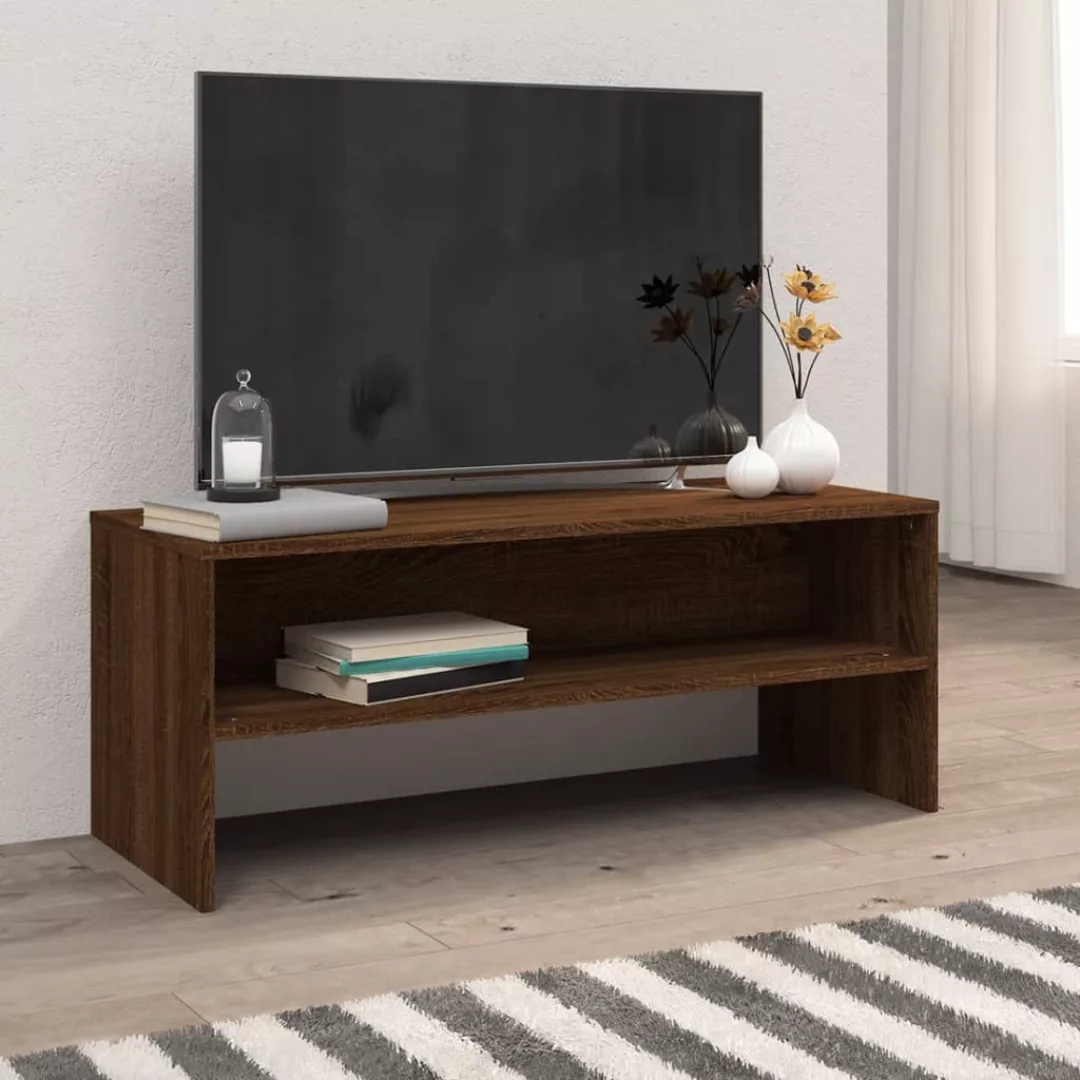 Vidaxl Tv-schrank Braun Eichen-optik 100x40x40 Cm Holzwerkstoff günstig online kaufen