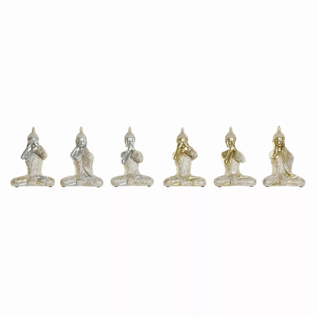 Deko-figur Dkd Home Decor Silberfarben Golden Buddha Harz (13 X 8 X 18 Cm) günstig online kaufen