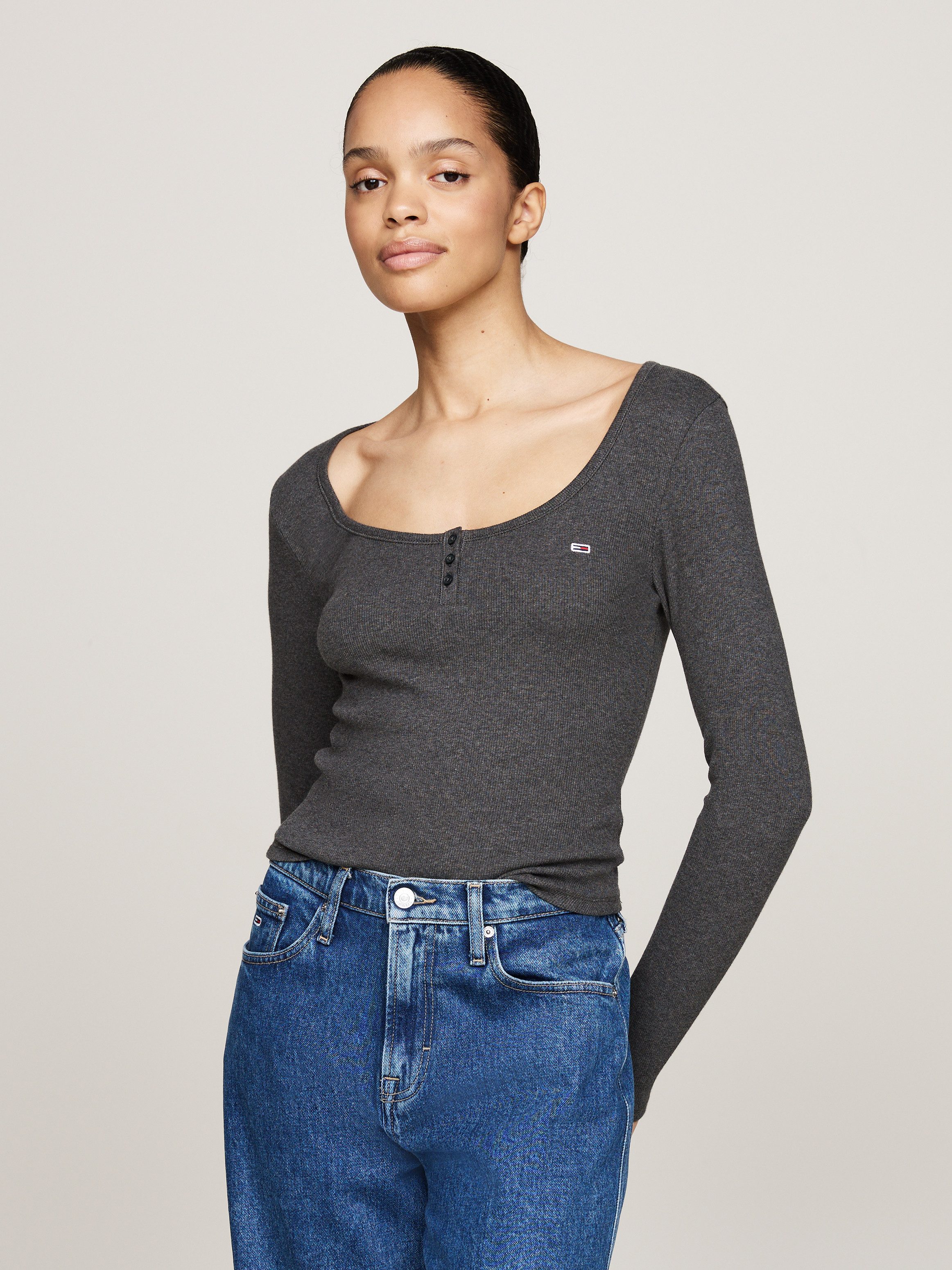 Tommy Jeans Curve Henleyshirt TJW MELANGE günstig online kaufen