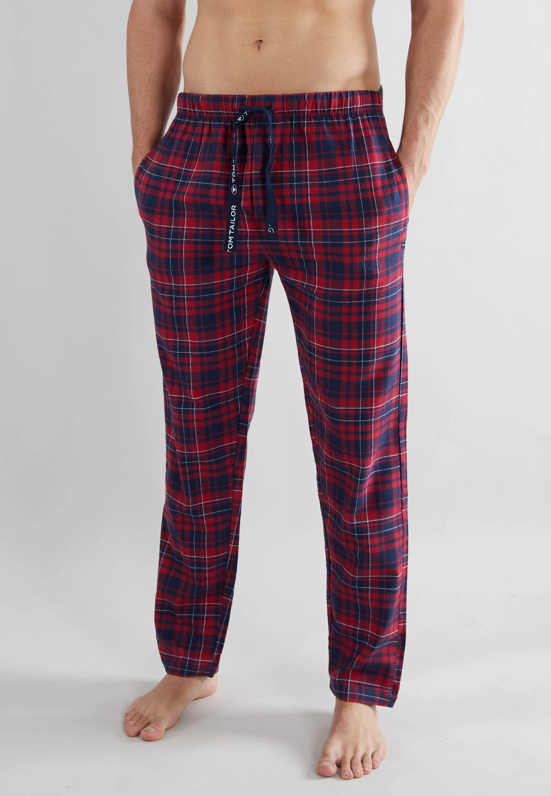 TOM TAILOR Pyjamahose mit Logo-Bindeband und Knopfleiste günstig online kaufen