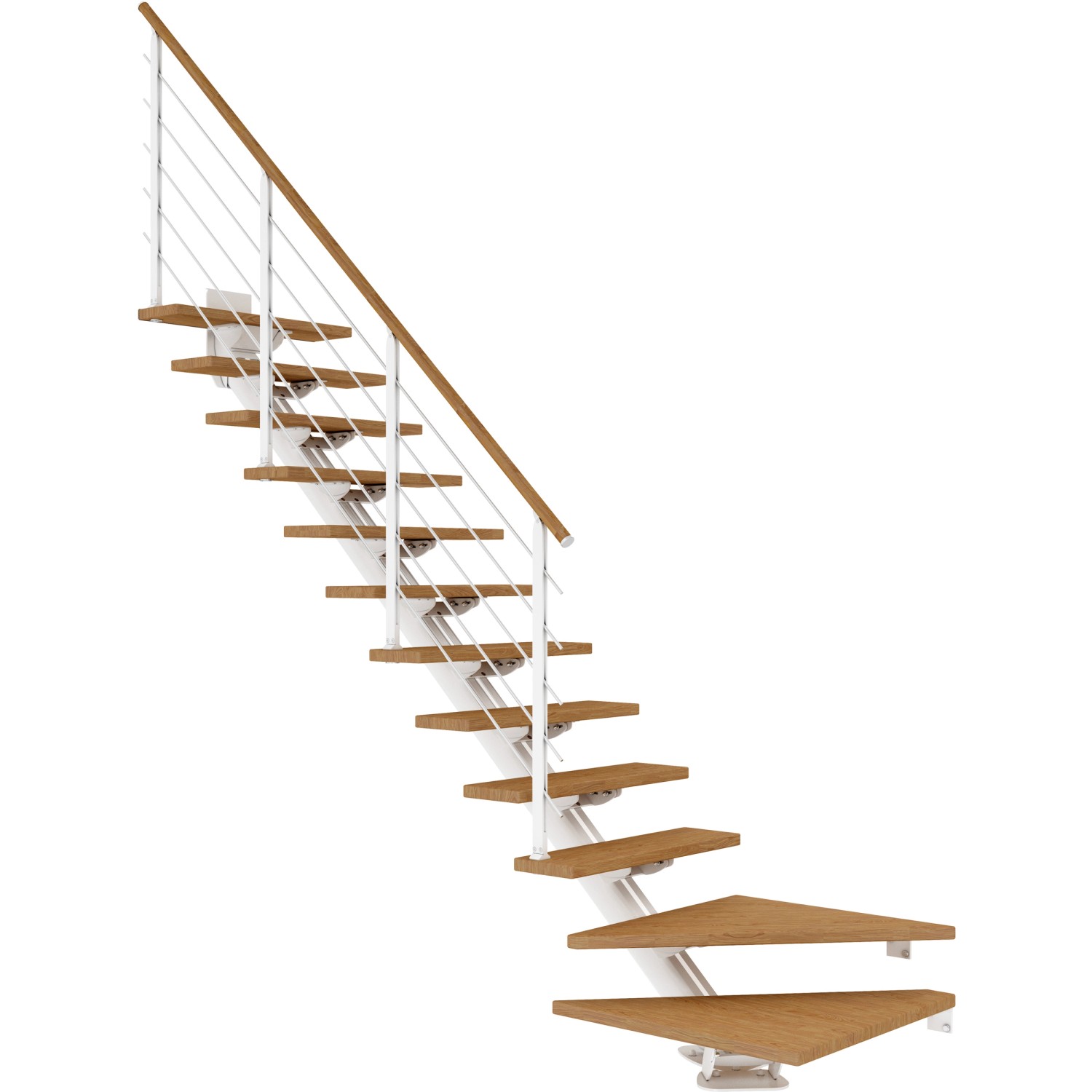 Dolle Mittelholmtreppe Sydney 12 Stufen Eiche 1/4gew. Metallteile Weiß FSC® günstig online kaufen