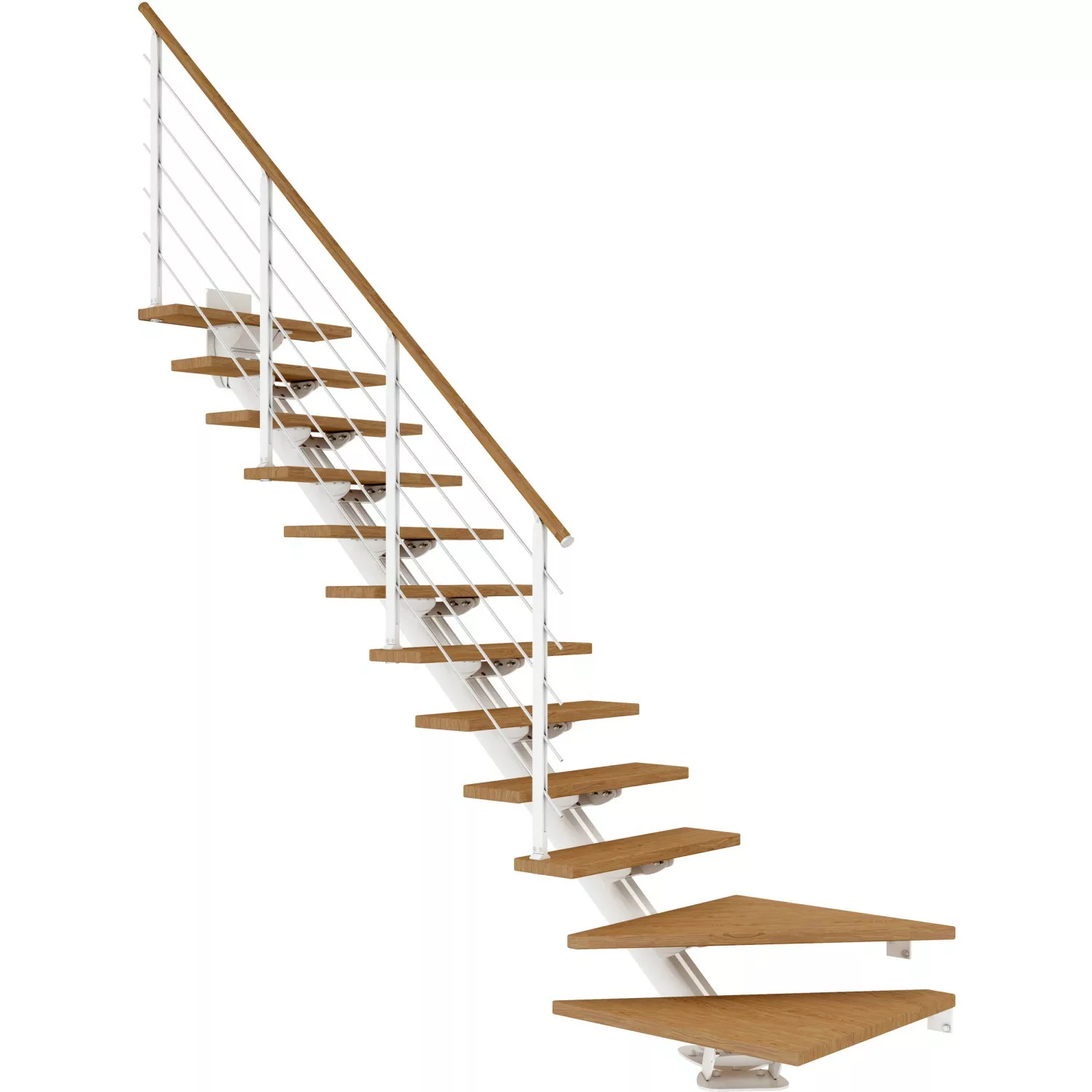 Dolle Mittelholmtreppe Sydney 13 Stufen Eiche 1/4gew. Metallteile Weiß FSC® günstig online kaufen