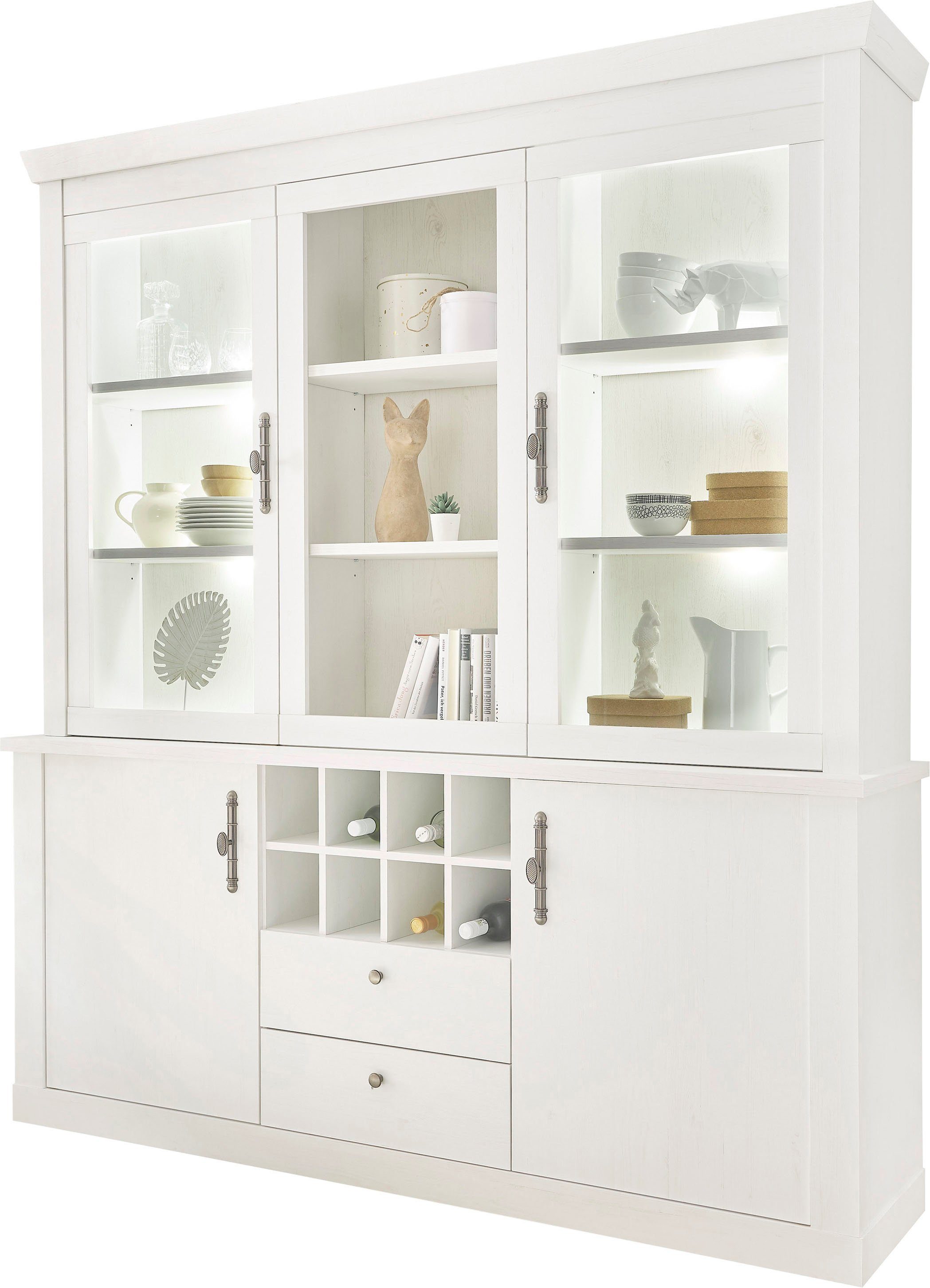 Home affaire Buffet "RAVENNA", im romantischen Landhausstil, Griffe aus Met günstig online kaufen