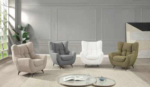 ATLANTIC home collection Sessel »Shawn«, mit Federkern, trendy Bezug mit Te günstig online kaufen