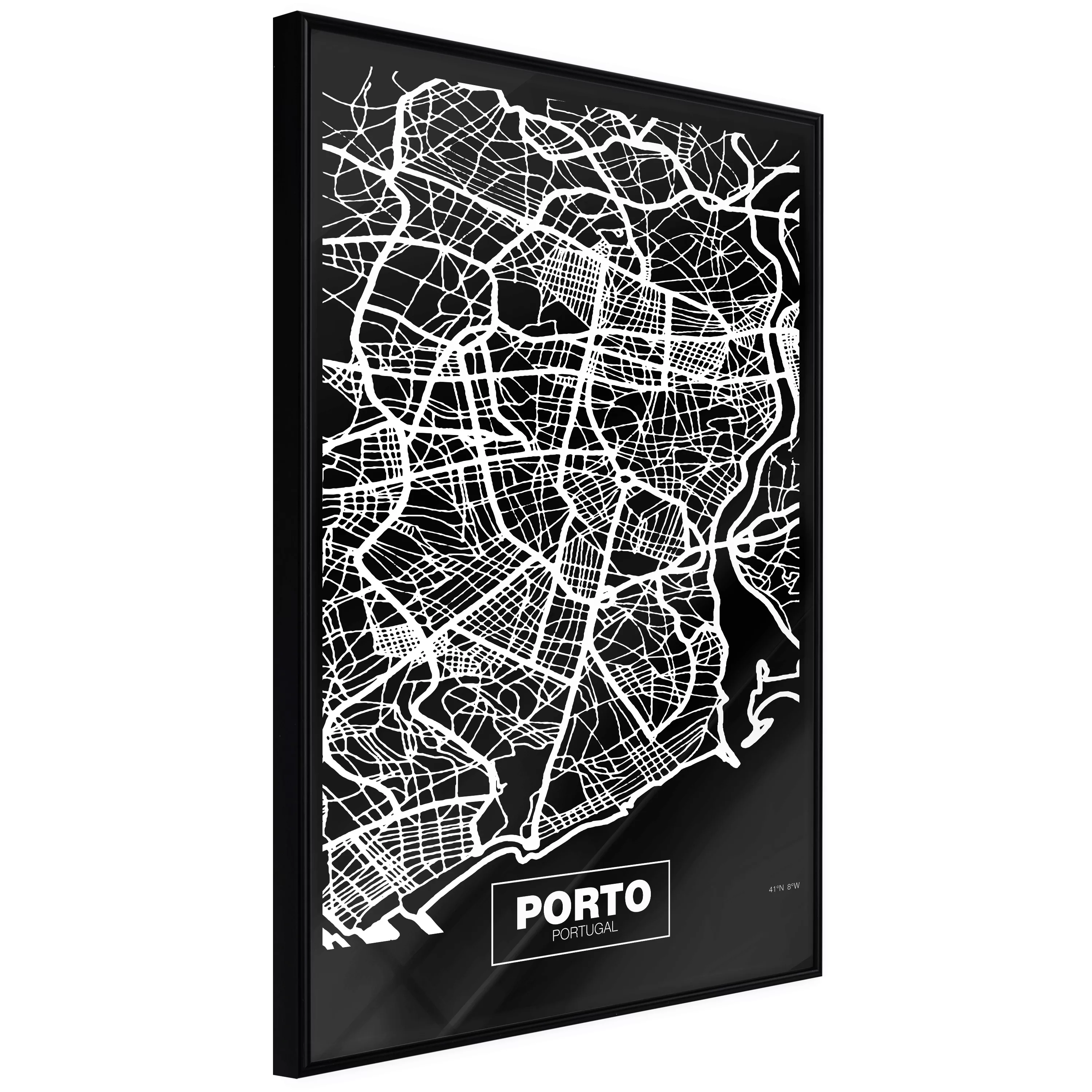 Poster - City Map: Porto (dark) günstig online kaufen