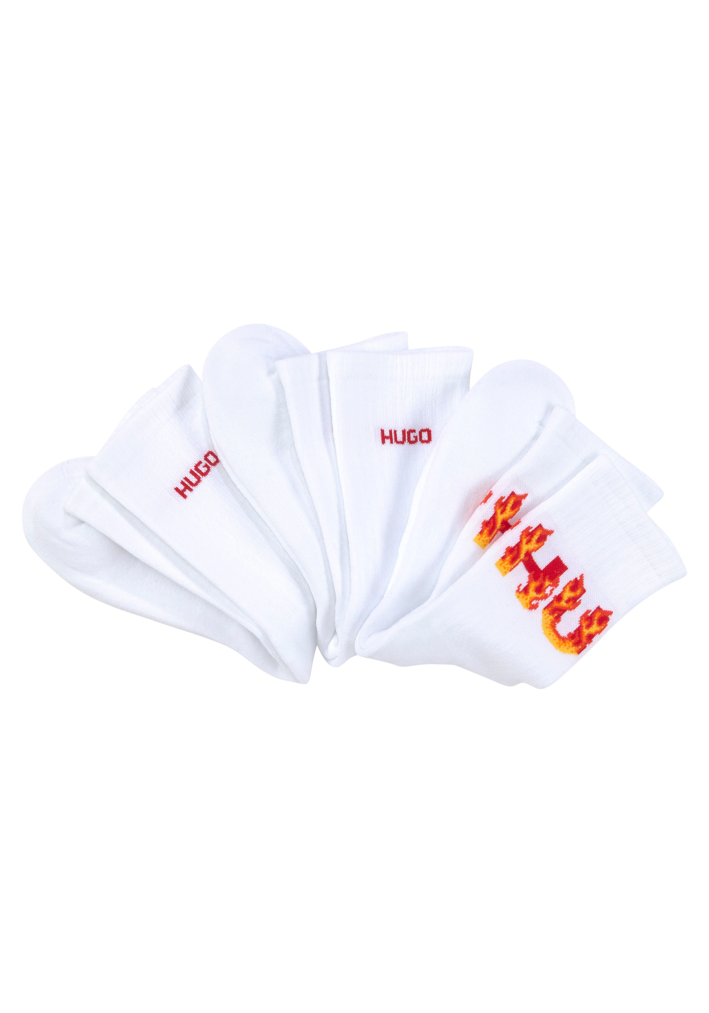 HUGO Underwear Freizeitsocken "3PQS RIB FLAMES CC W", (Packung, 3er), mit L günstig online kaufen