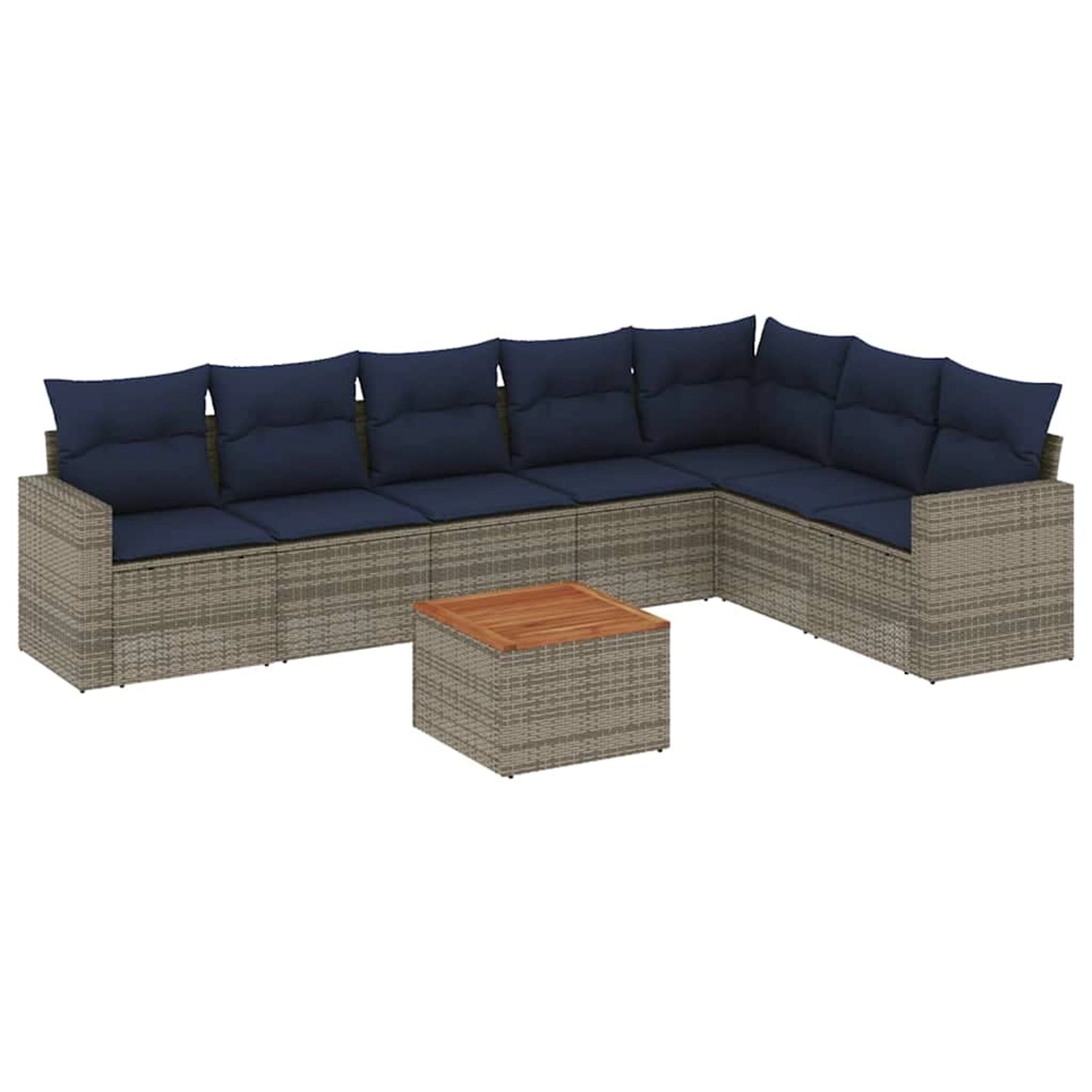 vidaXL 8-Tlg Garten-Sofagarnitur mit Kissen Grau Poly Rattan 3256488 günstig online kaufen