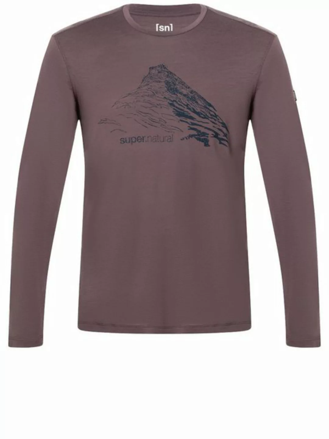 SUPER.NATURAL Langarmshirt für Herren, Merino MOUNTAIN RISE Berg Motiv, atm günstig online kaufen