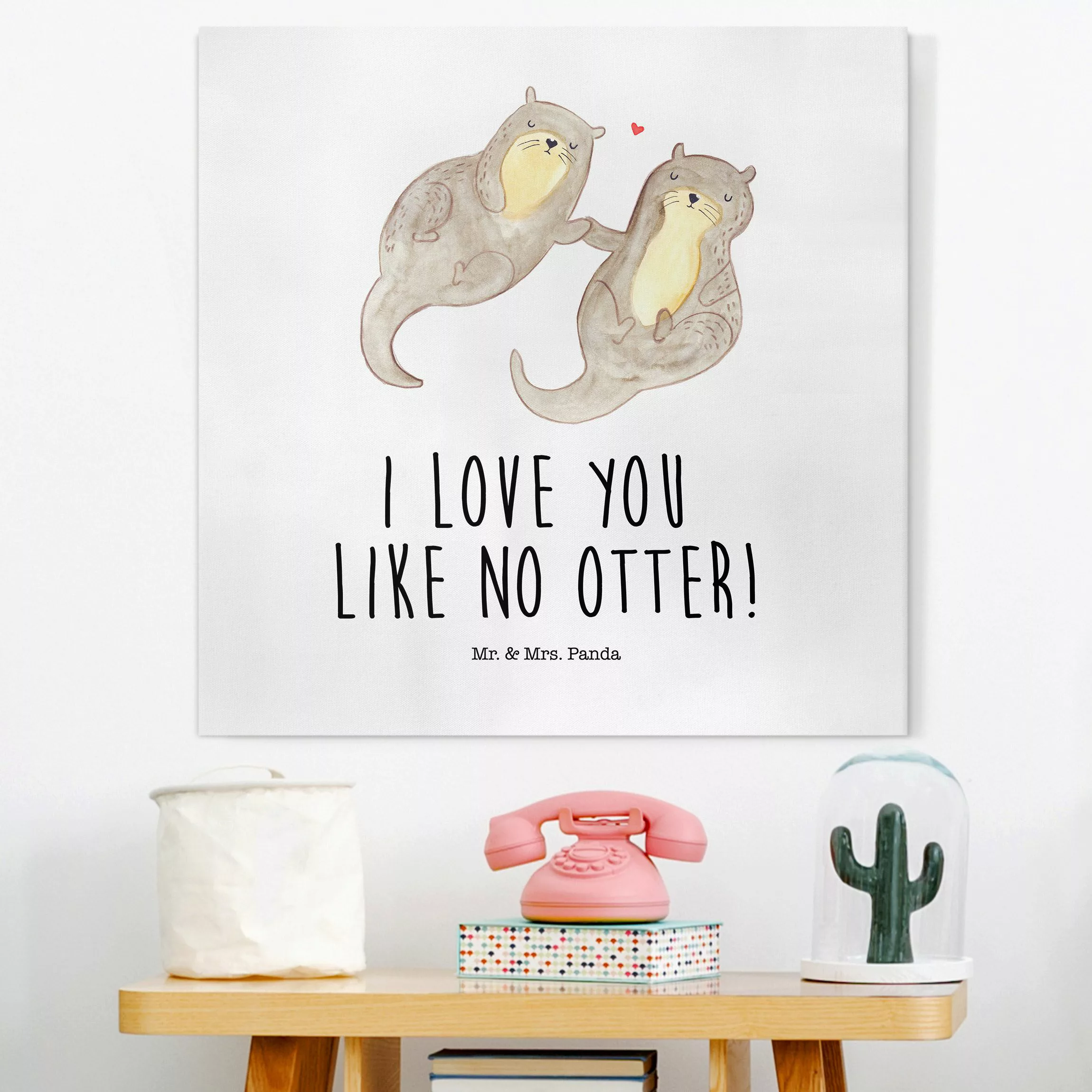 Leinwandbild Mr. & Mrs. Panda - Otter - I Love You günstig online kaufen